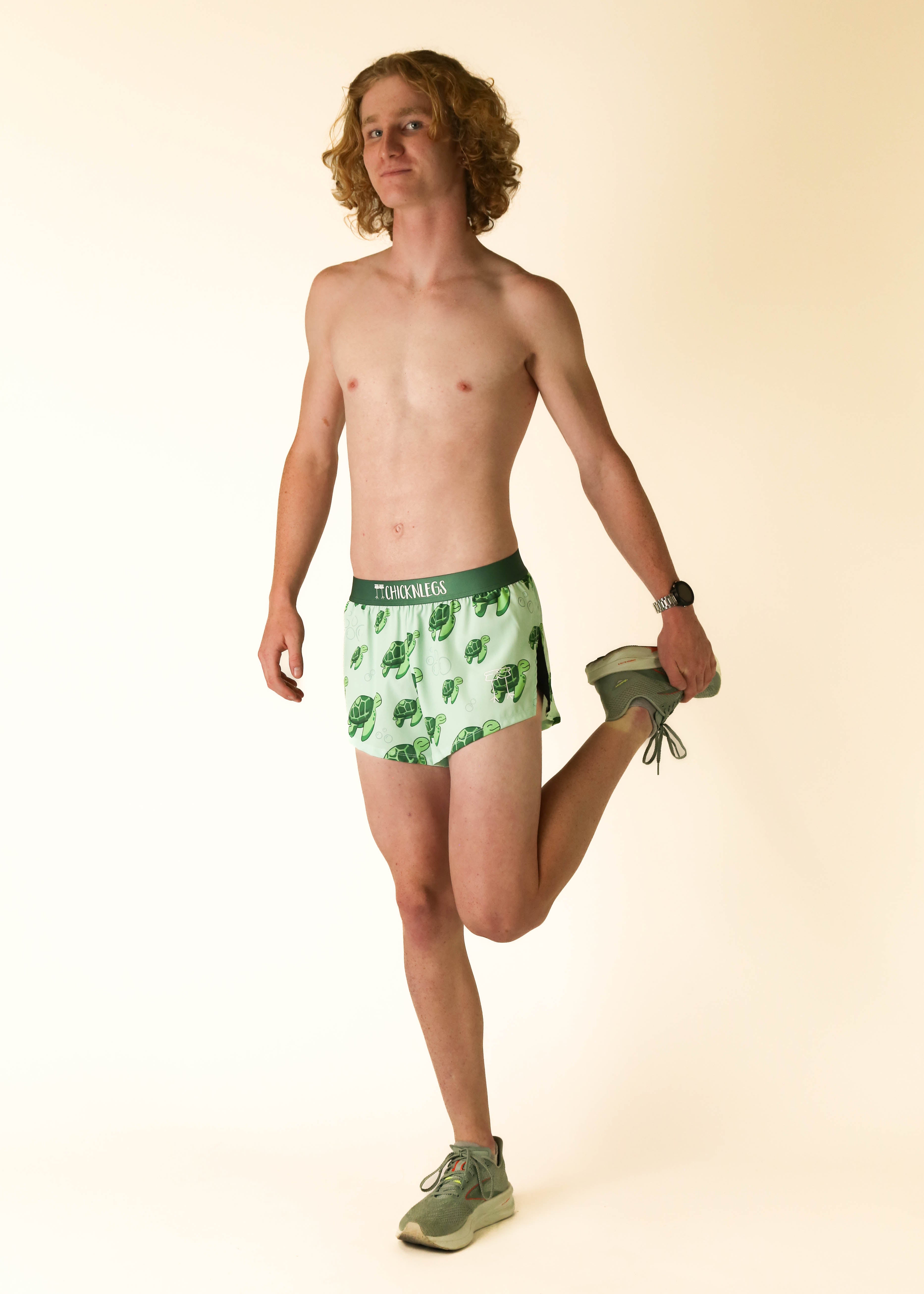 Men's Quick-Dry 2 Split Running Shorts with Sea Turtle Design - Perfect for Gym, Jogging & Beach Activities