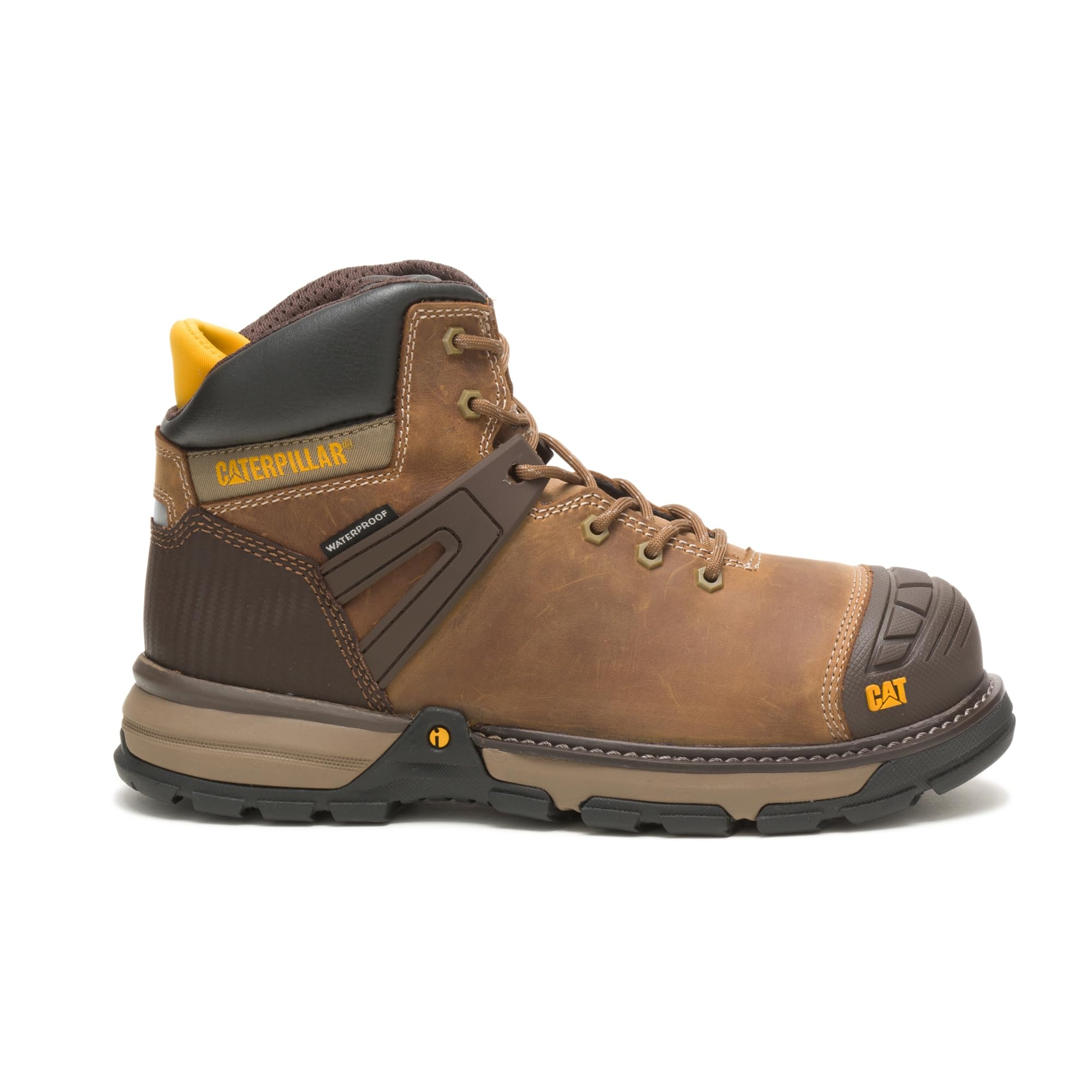 **Caterpillar Men's Superlite Waterproof Soft Toe Work Boots - Dark Beige | Durable & Comfortable for Construction, Landscaping & Outdoor Work**