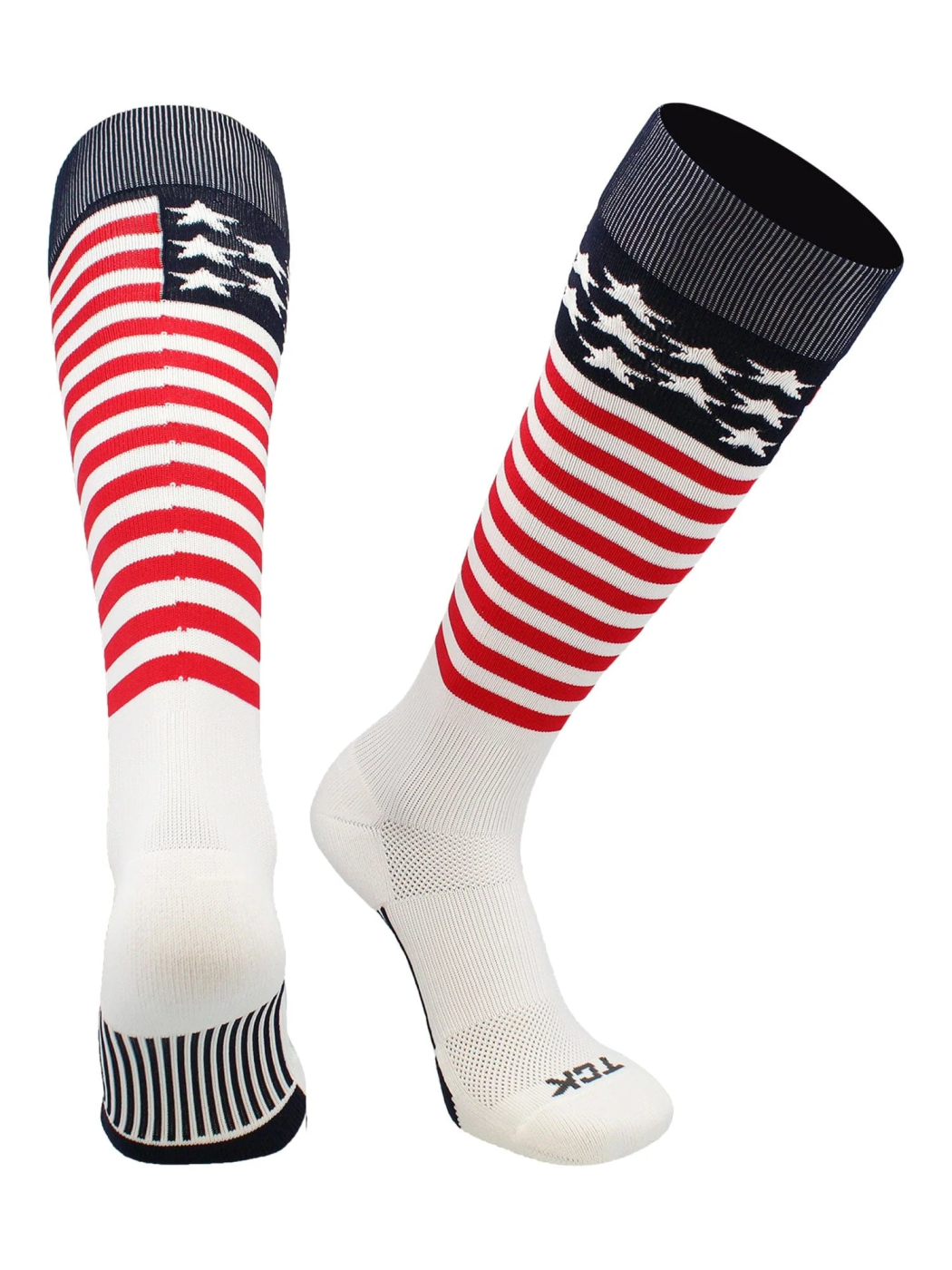 TCK USA Patriotic Stars and Stripes Baseball & Softball Socks - High-Performance Athletic Socks for Men & Women - Perfect for Games, Practice & Team Sports