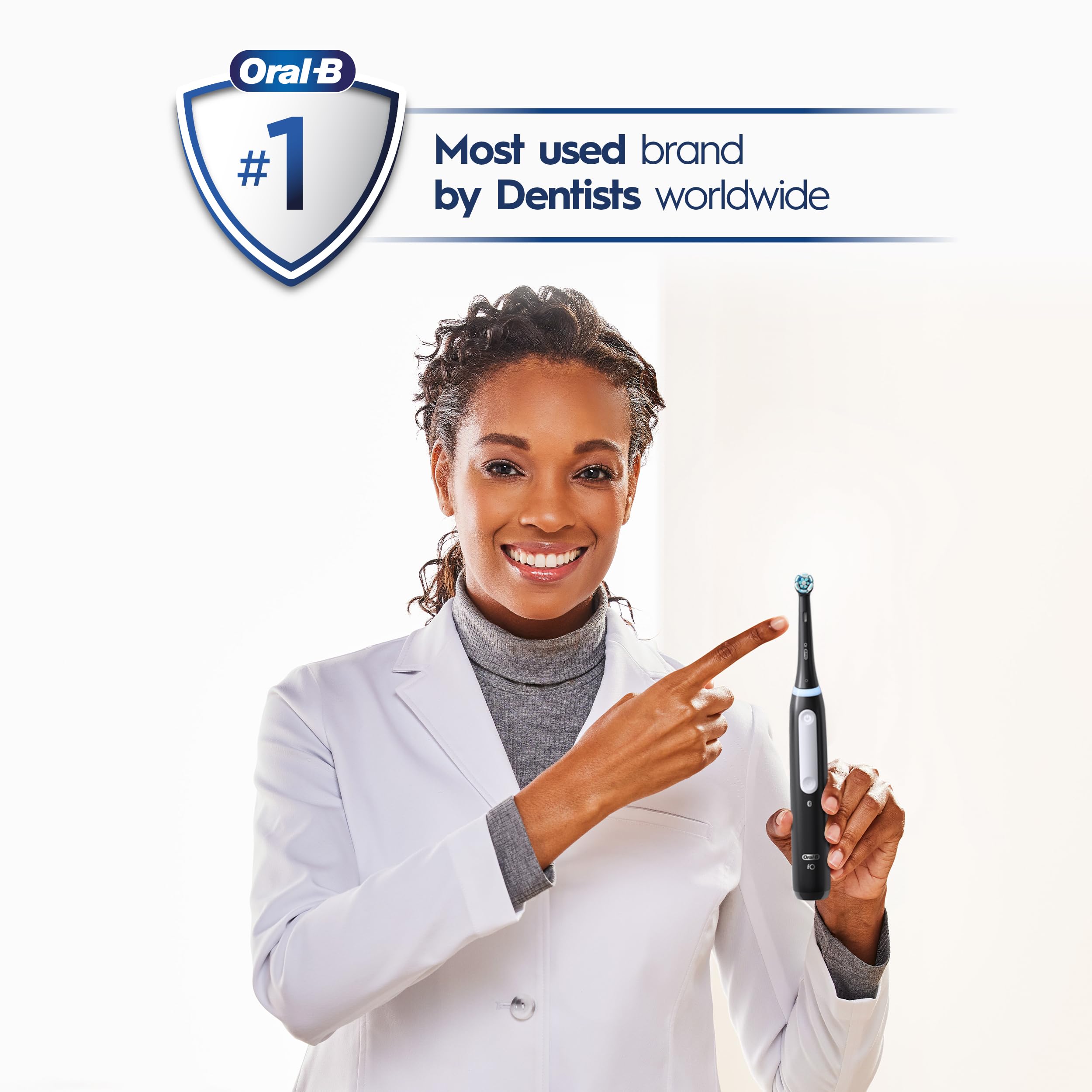 iO Series 4 Rechargeable Electric Toothbrush with 1 Brush Head - Black | Advanced Oral Care for Whitening, Plaque Removal & Gum Health | Perfect for Travel & Daily Use at Home