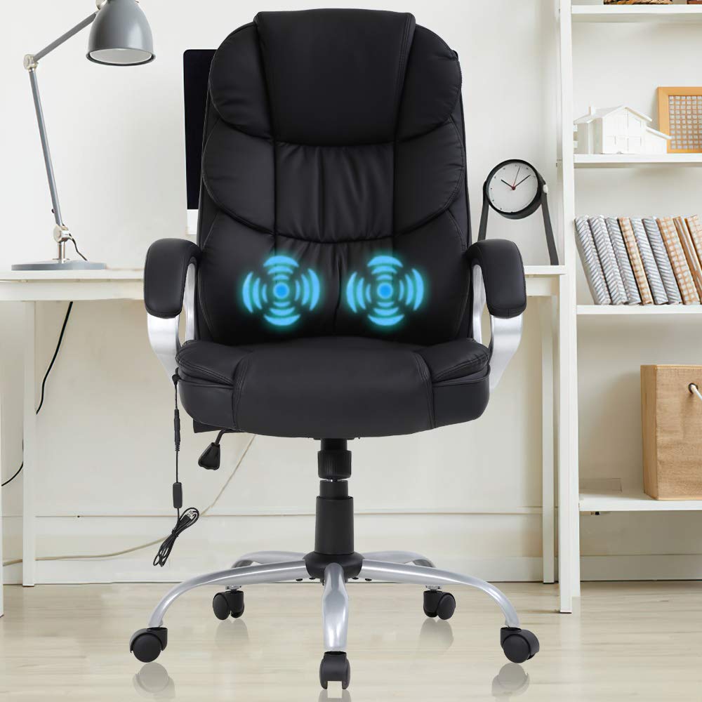 Ergonomic Office Chair with Lumbar Support & Headrest - High Back Executive Desk Chair, Adjustable Height & Swivel Rolling Computer Chair for Men & Women - Perfect for Home Office, Gaming & Workspaces - Black
