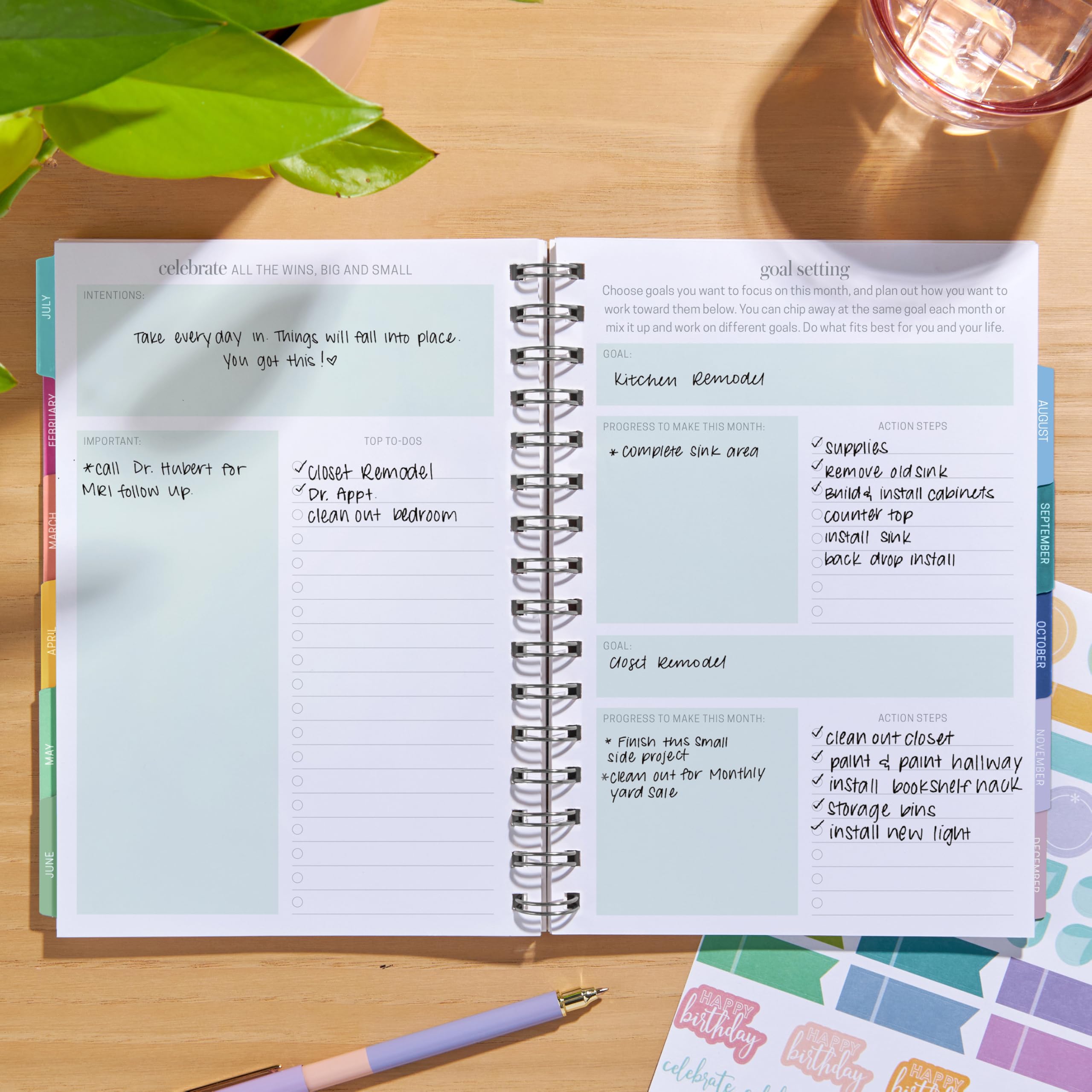 Erin Condren Inspired 2025 Weekly Planner - A5 Size 12-Month Dated Calendar (Jan-Dec) with Floral Petal Party Cover - Perfect for Students, Professionals & Goal Tracking