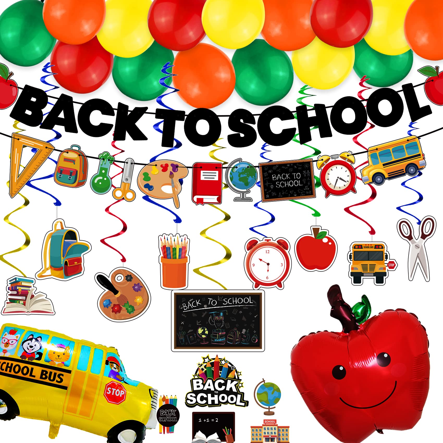 Funnlot 67PCS Back to School Party Decorations Kit - Classroom Decor Set with Balloons & Banner for First Day of School - Perfect for School Themed Parties, Classroom Decorations & Welcome Back Events