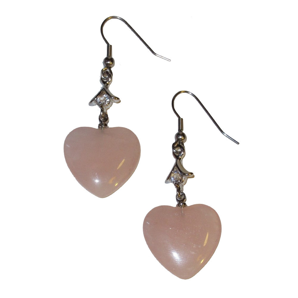 Rose Quartz Heart Earrings - Pink Crystal Healing Stone Jewelry for Women | Sparkling Love Gift for Valentine's Day, Anniversary & Self-Care