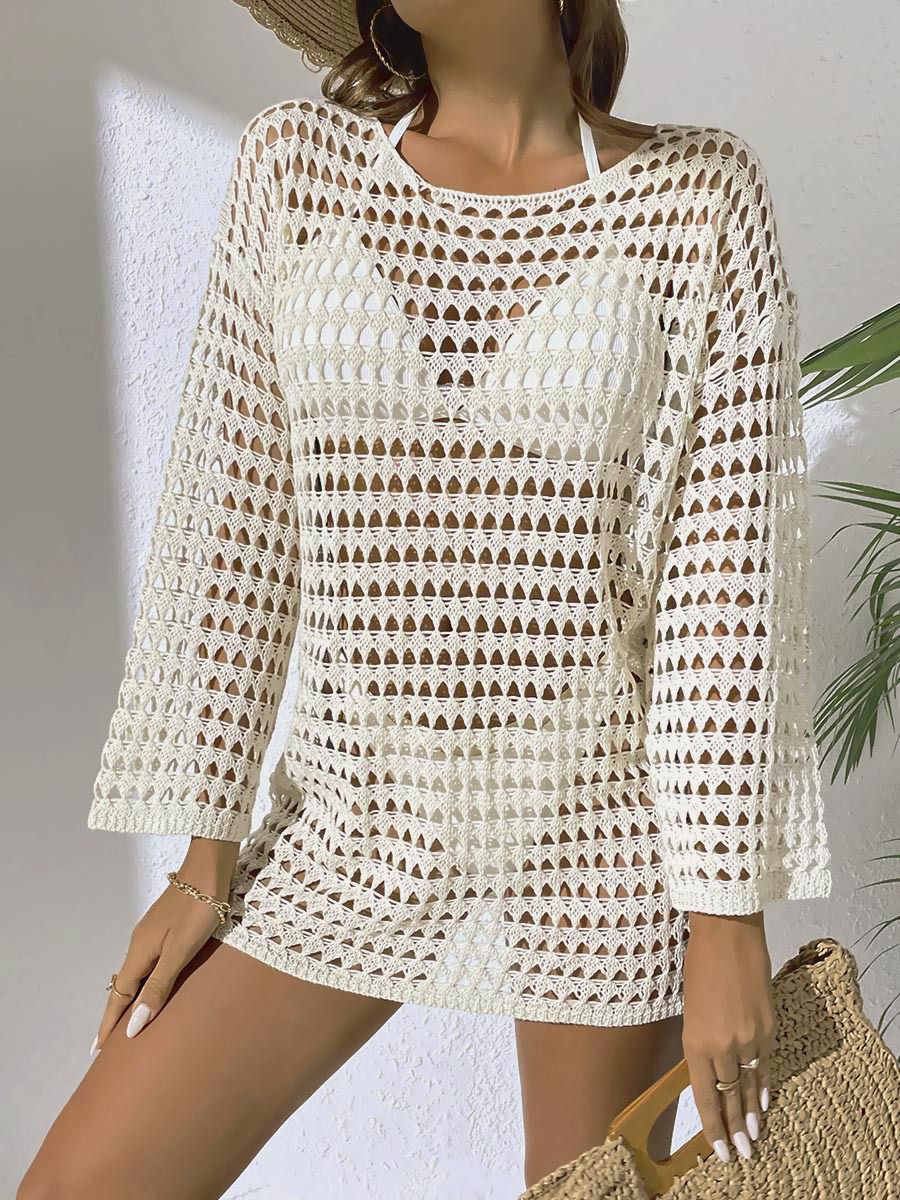 ZASUWA Women's Sexy Sheer Fishnet Swimwear Cover Up Dress - Bikini Beach Cover Up for Pool Party, Vacation & Summer Outfits
