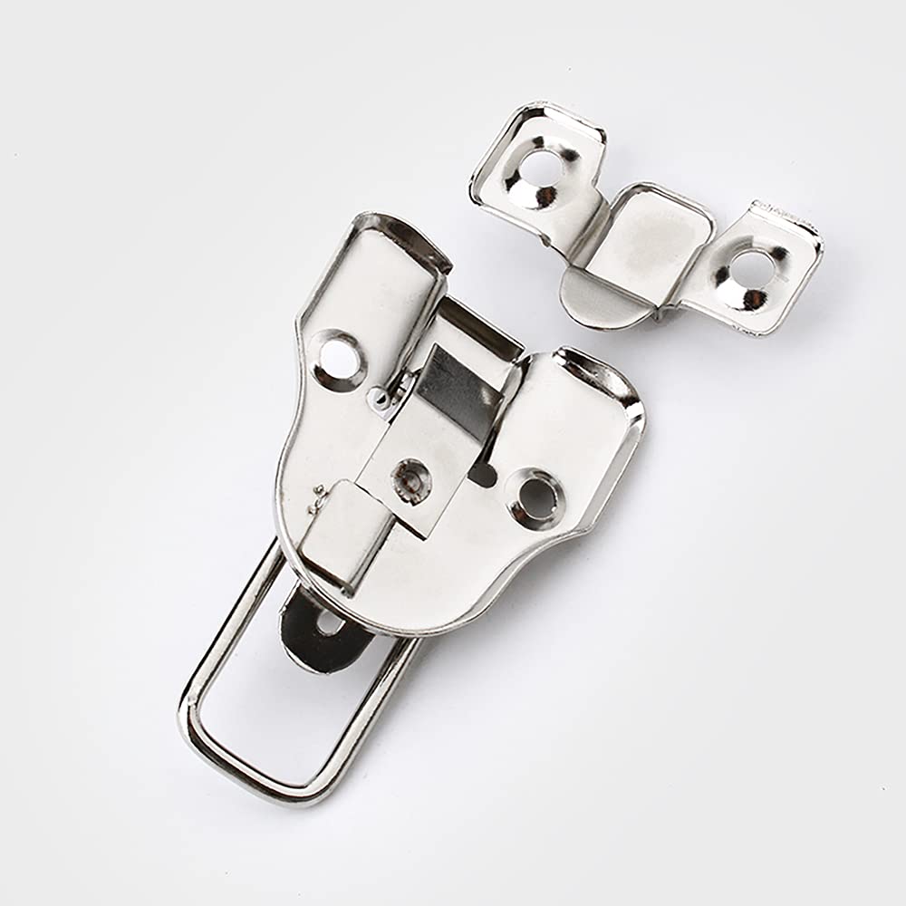 10PCS Silver Metal Duckbilled Box Hasp Lock Toggle Latch Catch - Heavy Duty Hardware for Wooden Case, Toolbox & Storage Chest - Secure Your DIY Projects & Outdoor Equipment