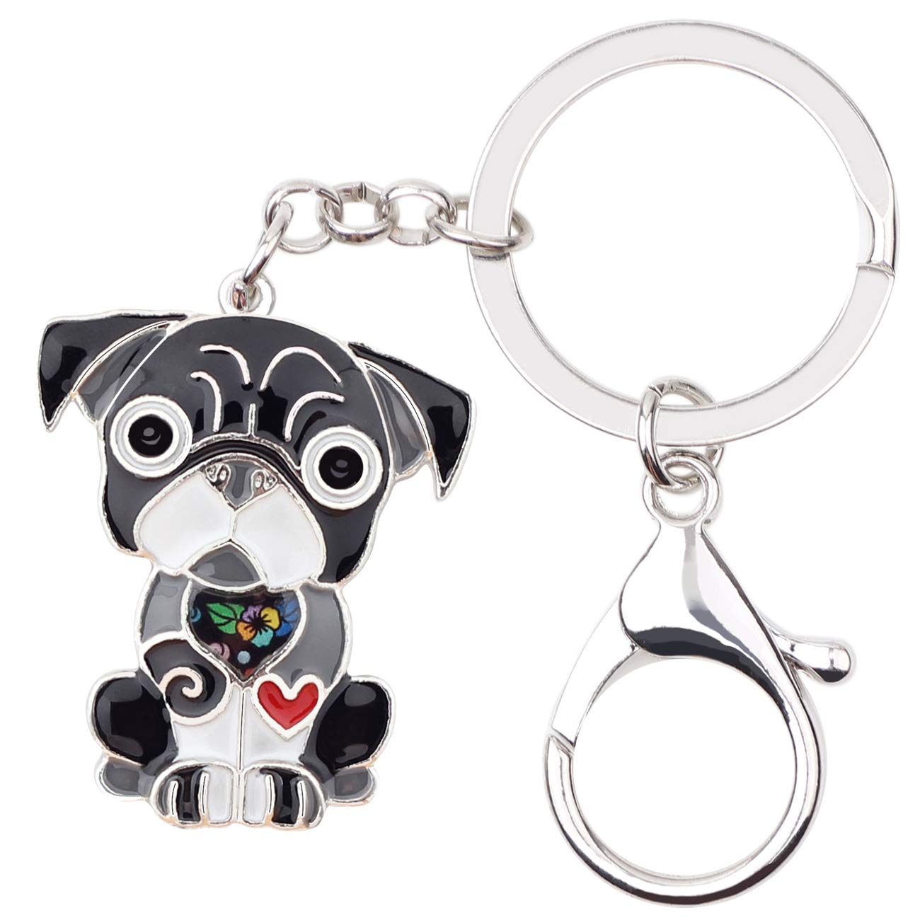 Cute Enamel Dog Keychain for Women - Pet Lover Gift for Purse & Bag