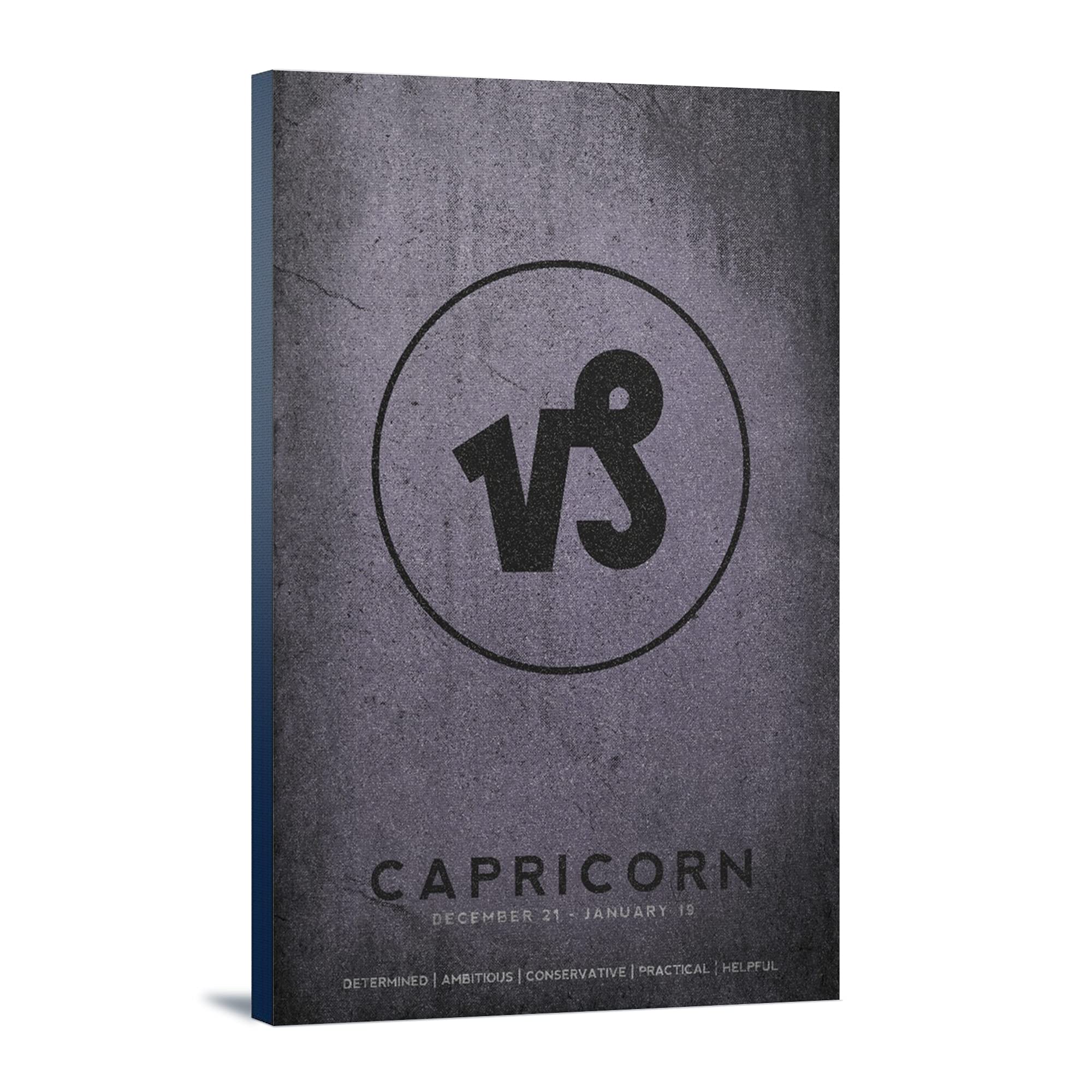 Lantern Press Capricorn Zodiac Sign Wall Art - 16x24 Wrapped Canvas Print for Home & Office Decor - Perfect for Astrology Lovers & Gift Giving