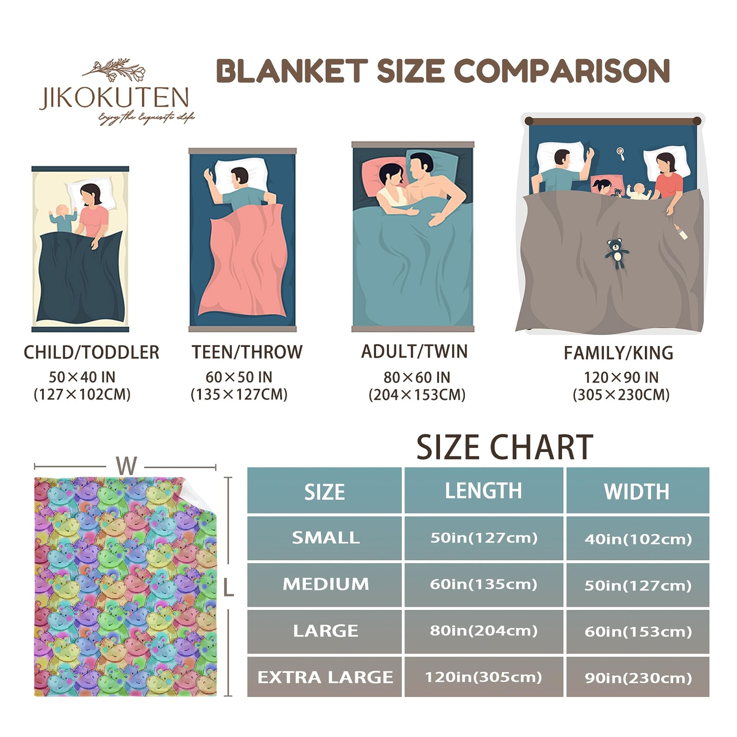 Soft Fluffy Hippo Print Flannel Blanket - Cozy Plush Throw for Queen & Twin Beds (60x50 Inches) - Perfect for Living Room, Couch, Travel & Outdoor Picnics