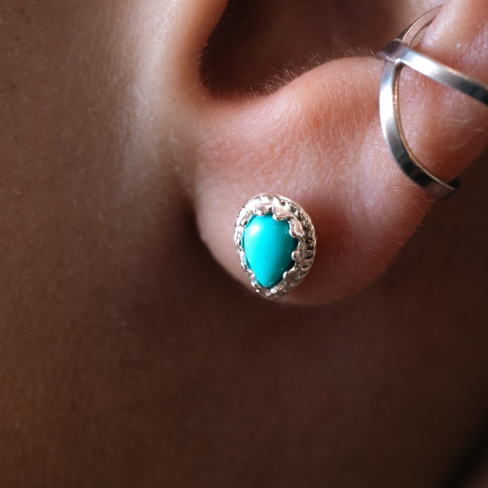 Radiante Turquoise Teardrop Stud Earrings - Elegant Dangle Earrings for Women, Perfect for Parties, Weddings & Everyday Wear