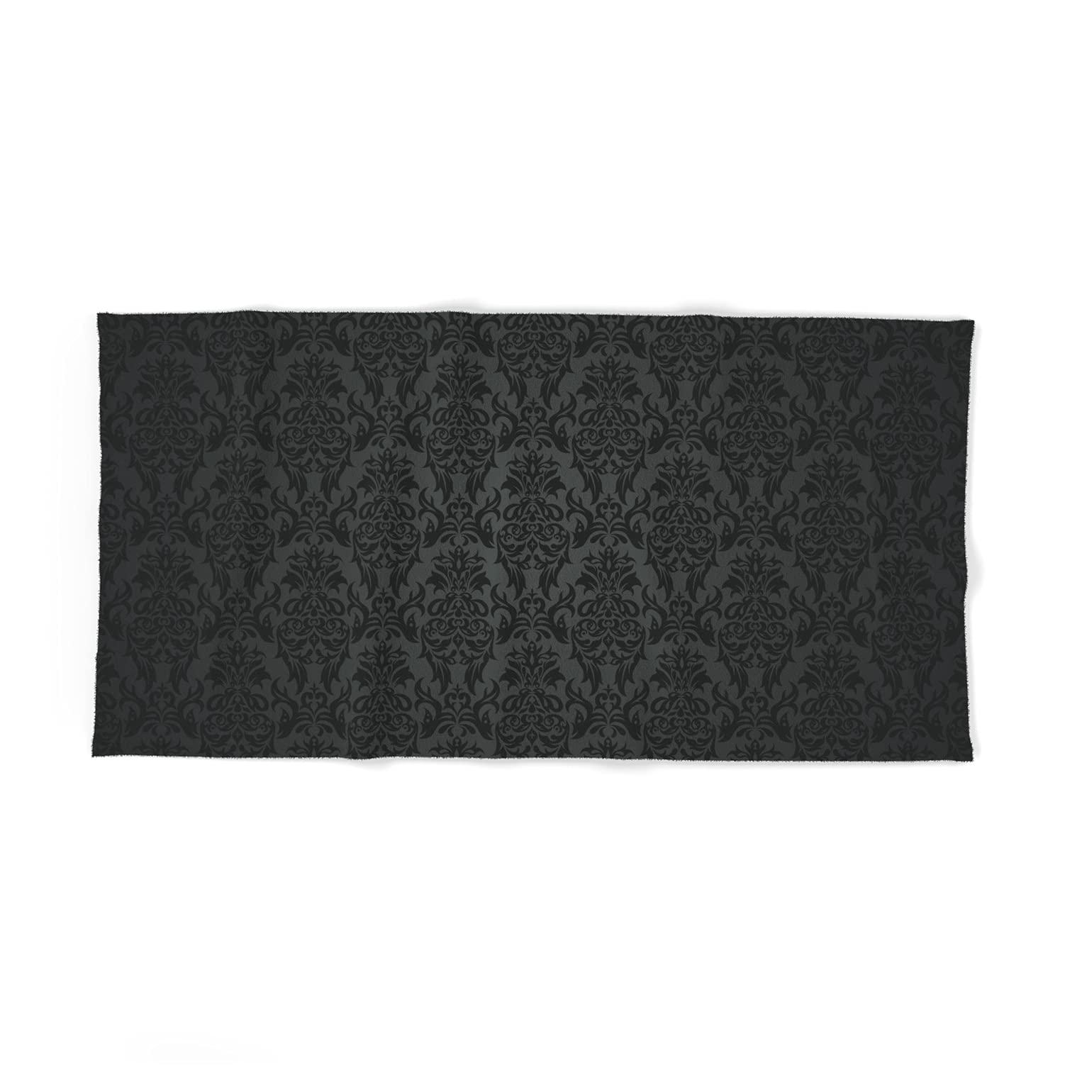 Luxury Black Damask Rose Gold Bath Towel Set - Soft Absorbent Quick-Dry Towels for Spa, Bathroom & Beach Use
