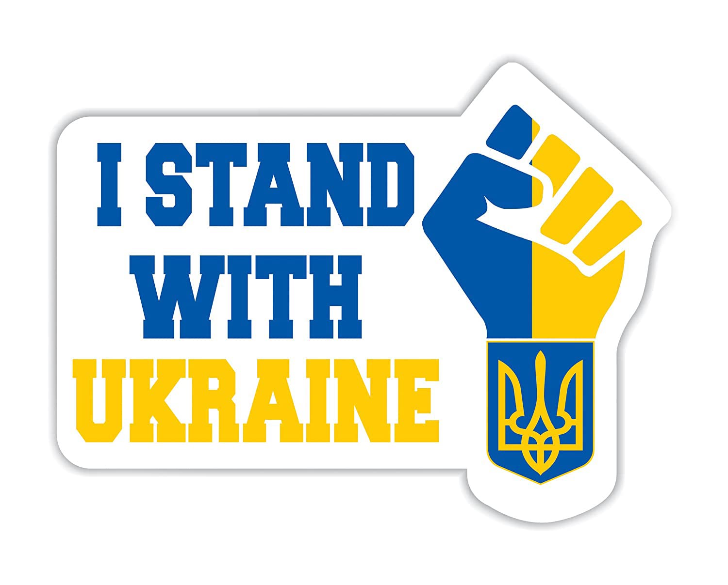 Voila Print I Stand with Ukraine Car Magnet - 6''x4.5'' Ukrainian Flag Vehicle Sticker (VP350) - Show Support with Durable Vinyl Decal for Cars, Trucks & Windows | Perfect for Patriotic Display, Fundraising & Solidarity Events