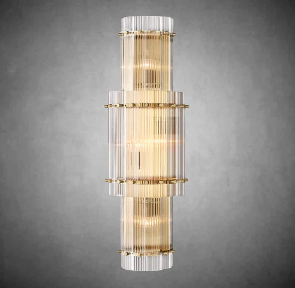 Lux Grand Round Sconce Wall Light - Modern Gold Finish LED Wall Sconce for Living Room, Bedroom, Hallway Lighting Decor