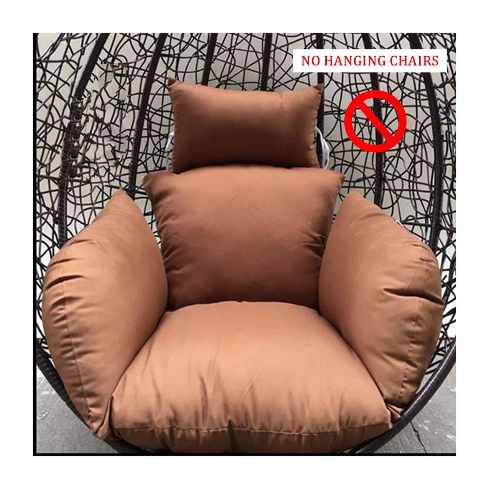 XCJ Thick Padded Swing Chair Cushion - Soft & Comfortable Egg Hammock Seat Pad for Indoor/Outdoor Use (Brown Coffee) - Perfect for Porch, Patio, Garden Relaxation