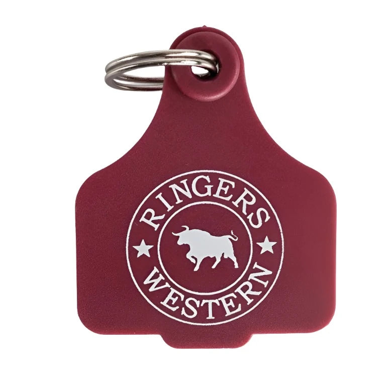 Ringer's Western Cow Ear Tags - Durable Livestock ID Tags for Cattle (Burgundy) - Perfect for Ranch, Farm & Livestock Management