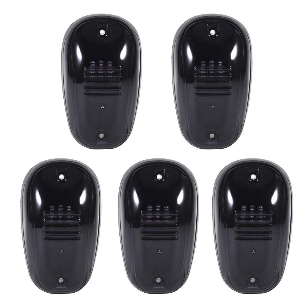 Acouto 5PCS 12V Smoked Amber LED Cab Roof Marker Lights for Trucks, SUVs, RVs & Vans - Durable Waterproof Running Lights for Night Driving & Off-Road Adventures