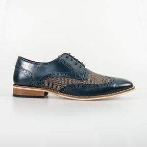 Cavani William Grey/Blue Men's Dress Shoes - Comfortable Formal & Business Oxfords for Work, Wedding & Special Occasions