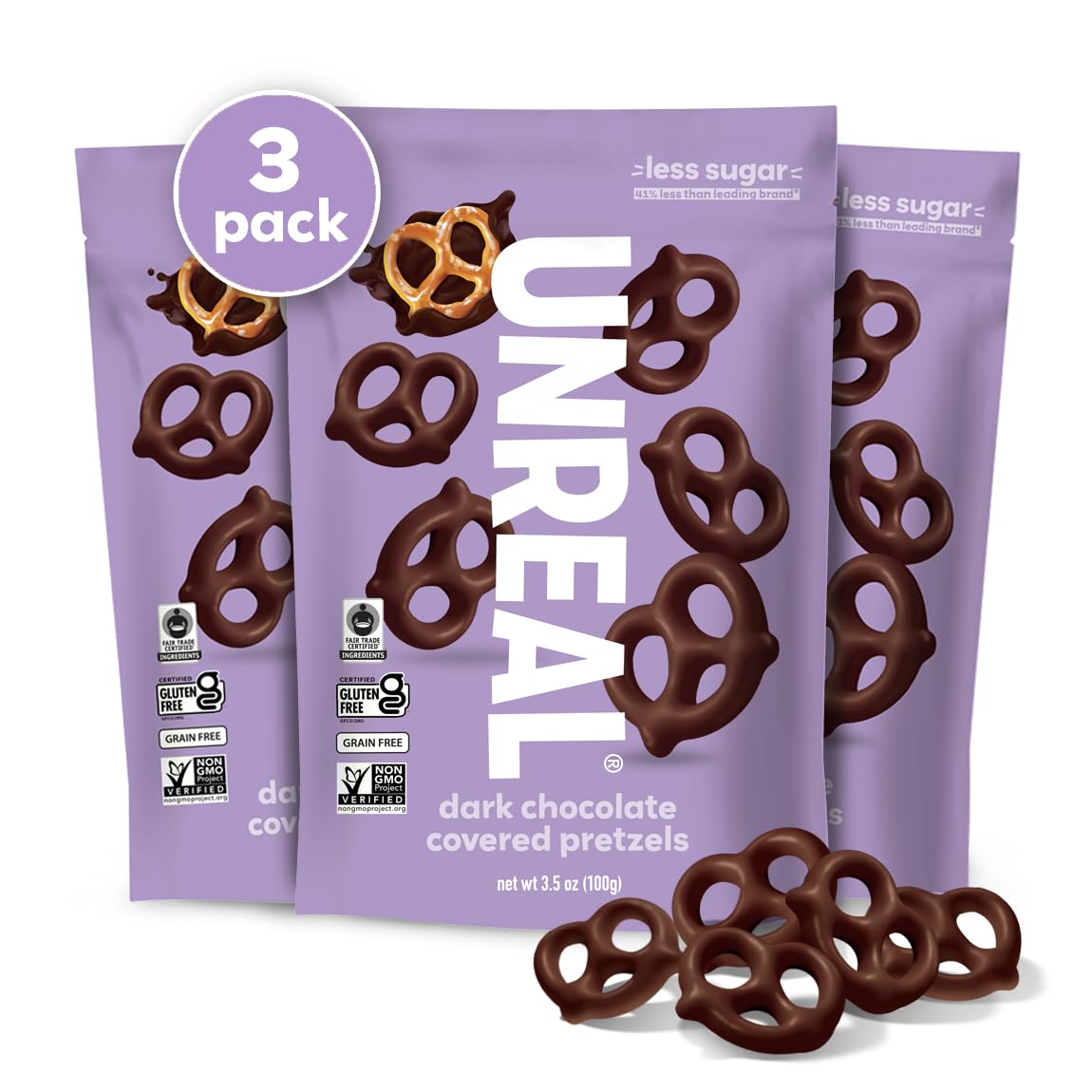 Dark Chocolate Pretzels 3.5oz - Gluten Free, Non-GMO - Snacks & Gifts