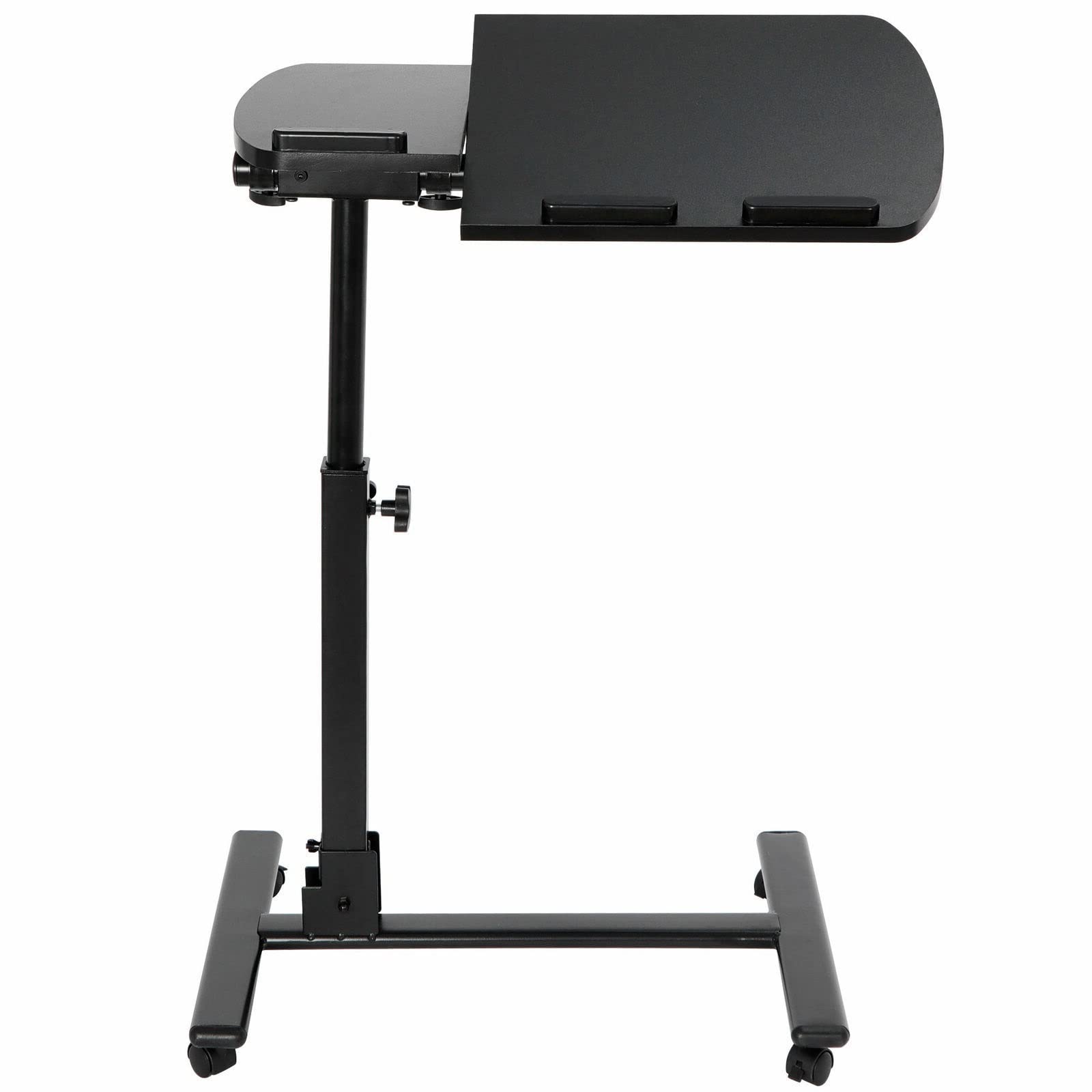 Adjustable Rolling Laptop Desk with Height & Angle Adjustment - Overbed Sofa Tray Table for Eating, Working & Reading in Bed or Living Room
