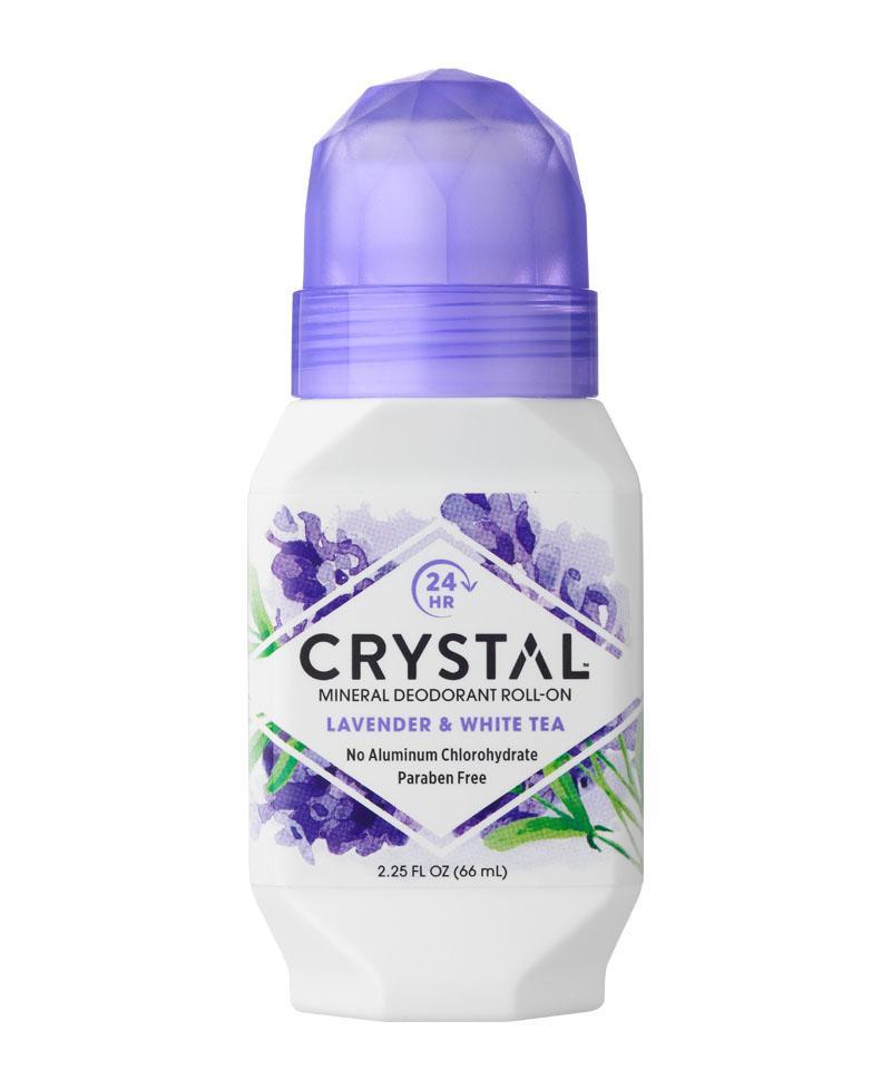 Organic Crystal Roll-On Deodorant with Lavender & White Tea - Natural Aluminum-Free & Long-Lasting - Perfect for Daily Use, Travel & Sensitive Skin Care