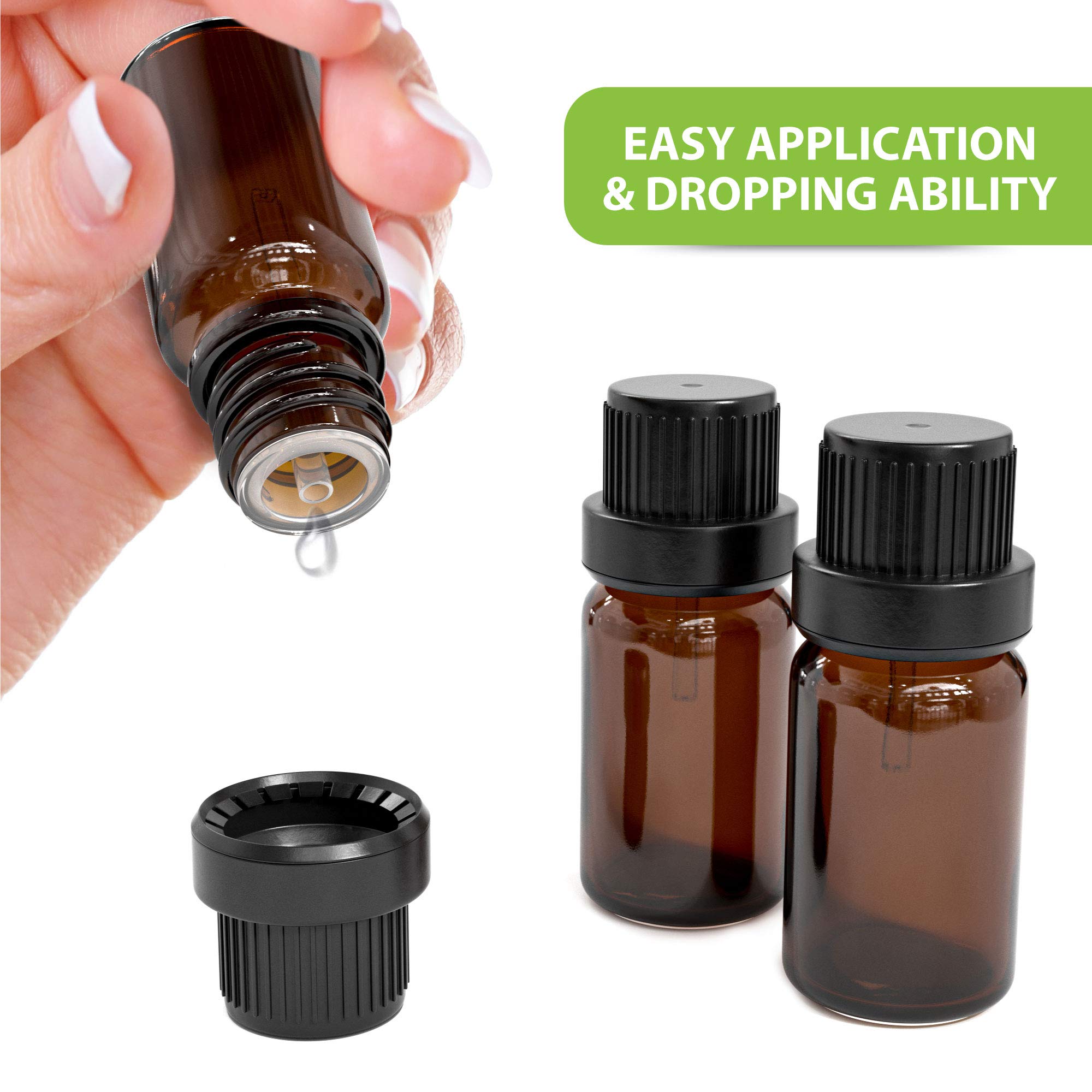 192 Pack 10ml Amber Glass Bottles with Caps & Droppers - Bulk Essential Oil Bottles for Aromatherapy, Perfume Samples, DIY Carrier Oils - Perfect for Home Blending, Gift Making & Travel Size Storage