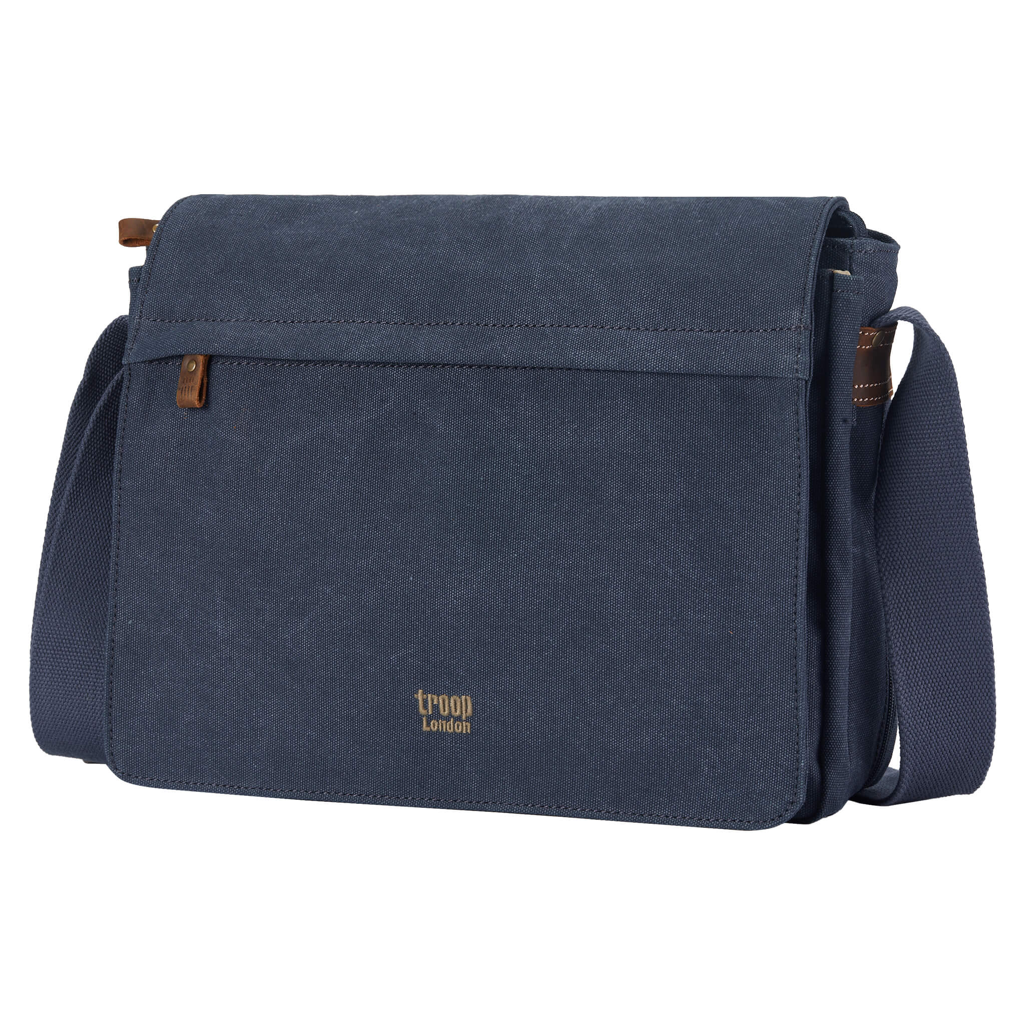 TRP0240 Troop London Classic Canvas Laptop Messenger Bag 16.5 Inch - Stylish Work & College Commuter Bag for Men & Women