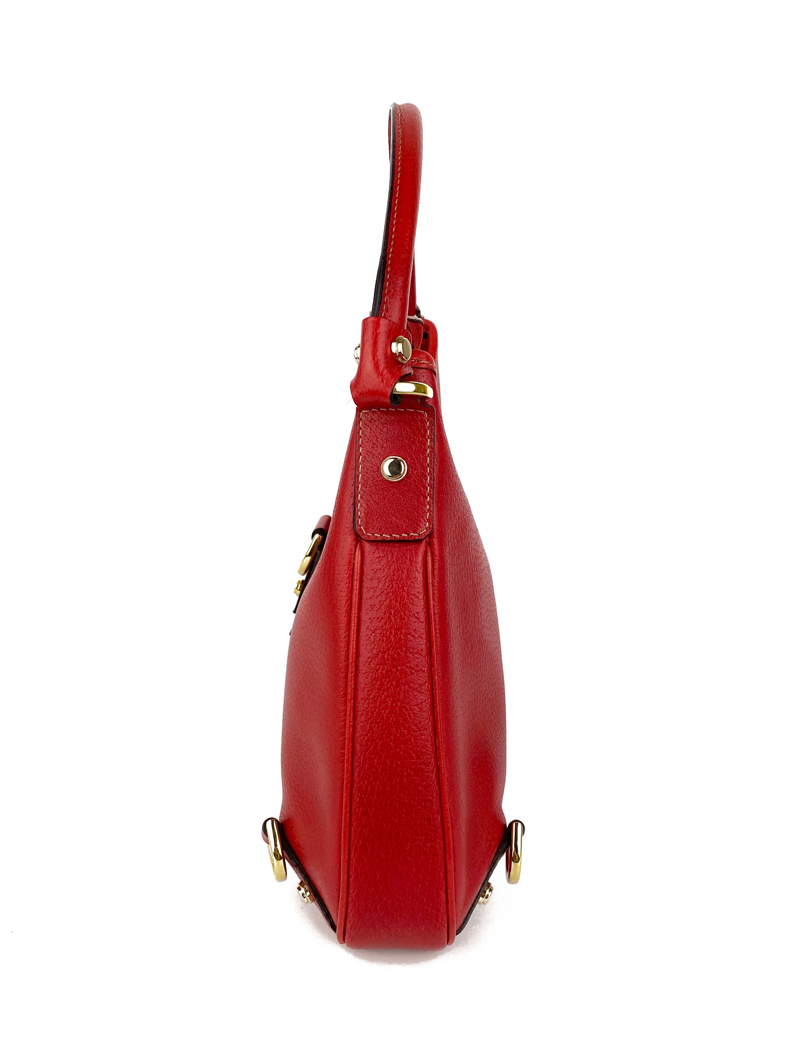 Authentic Gucci Vintage Red Hobo Leather Handbag for Women | Luxury Designer Shoulder Bag | Perfect for Date Night, Parties & Travel