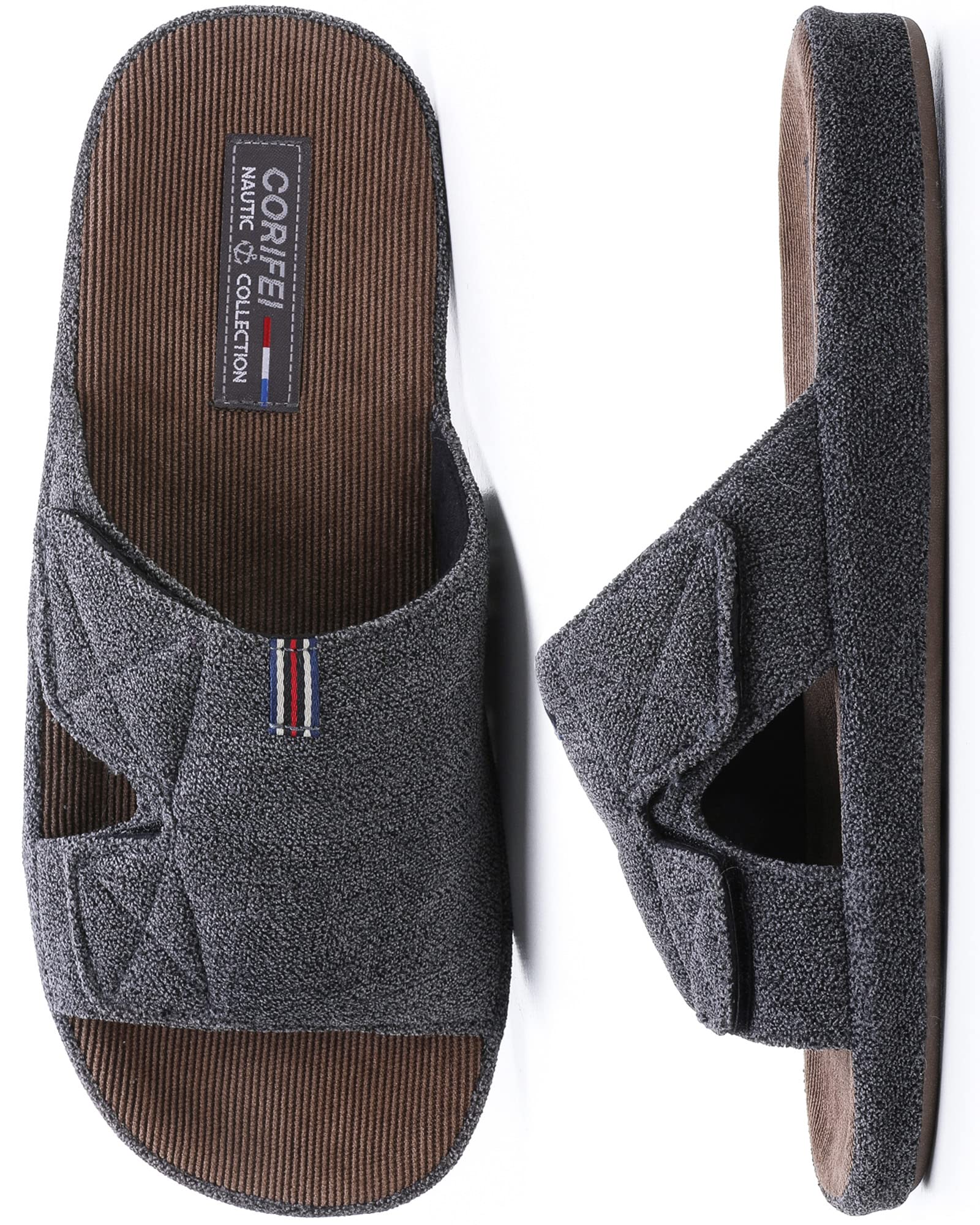 Men's Adjustable Open Toe Slippers with Arch Support - Non-Slip Cross Band Design for Indoor & Outdoor Use - Perfect for Home, Garden, Beach and Relaxation