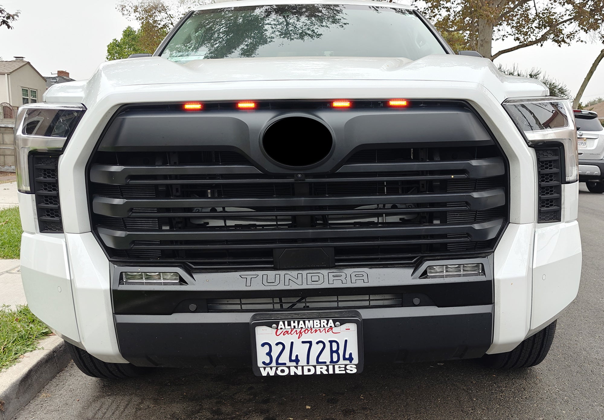 4-Piece Smoked Lens Amber Full LED Grille Accent Lighting Kit for 2022+ Toyota Tundra - Off-Road Style Upgrade & Nighttime Visibility Enhancement
