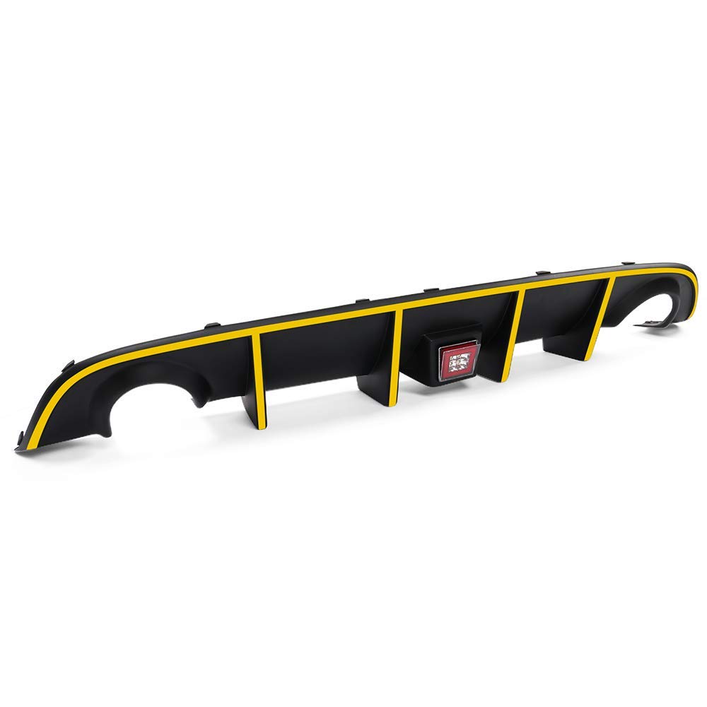 IKON MOTORSPORTS Rear Bumper Lip Diffuser with LED Brake Light & Reflective Tape for 2015-2023 Dodge Charger SRT | Aggressive Styling & Enhanced Safety for Street Racing & Car Shows