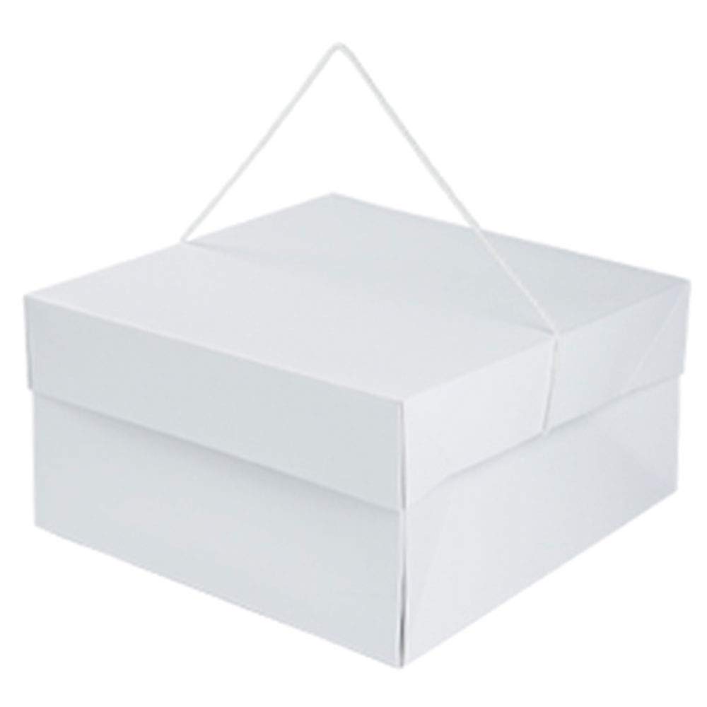Premium White Cardboard Hat Box with Handles - 14