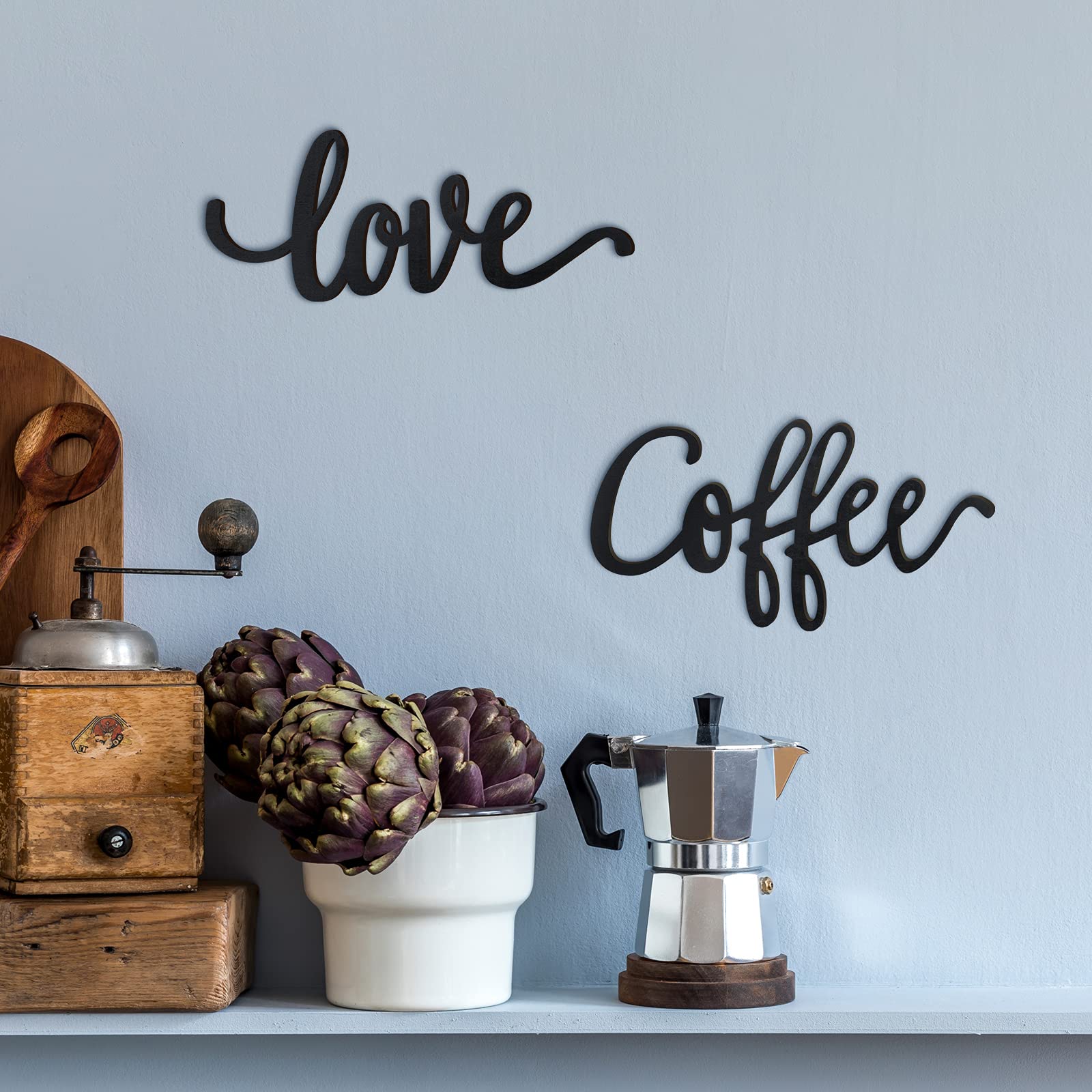 Rustic Wood Coffee Sign - Farmhouse Kitchen Decor for Home & Coffee Bar