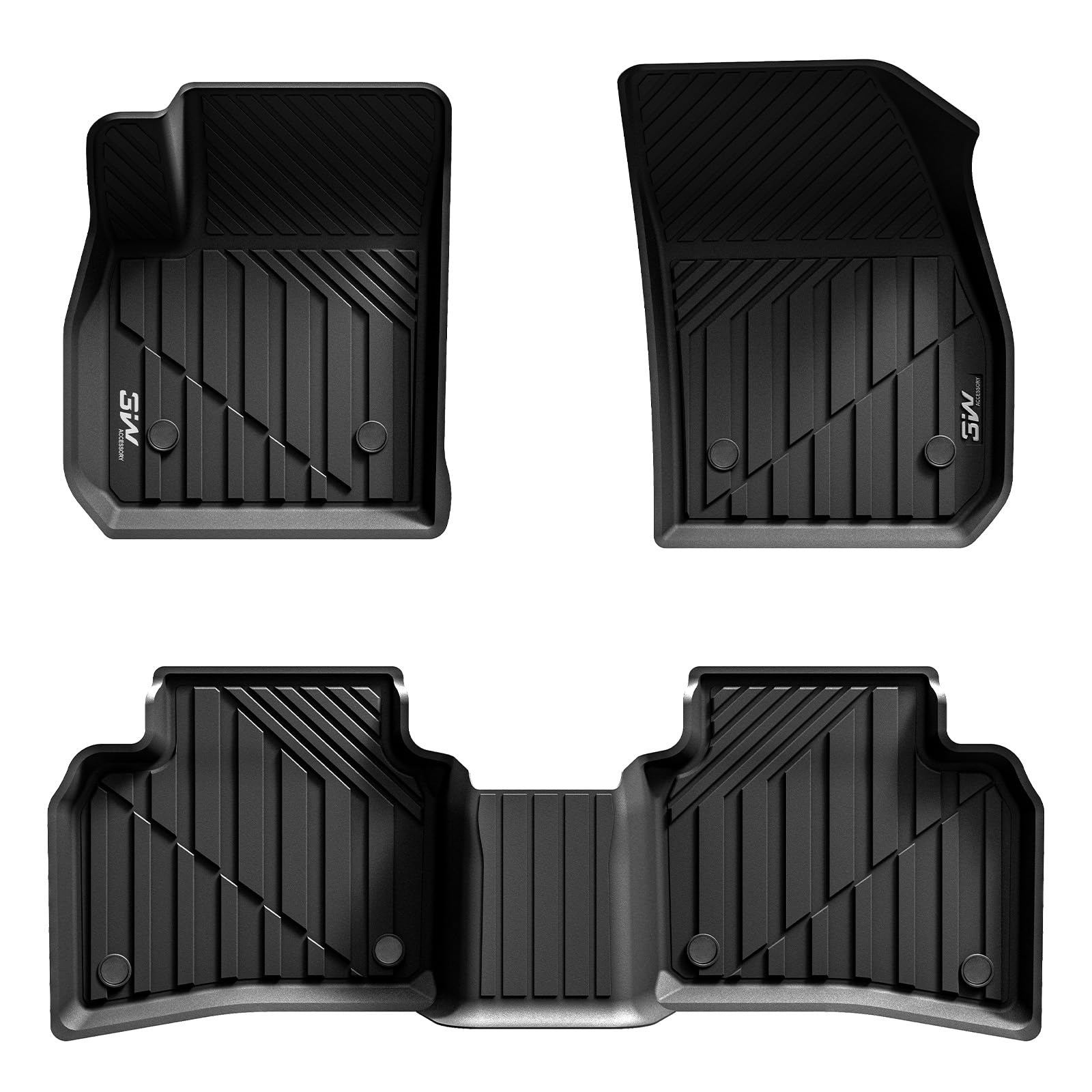 Premium 3D All-Weather Floor Mats for Cadillac XT4 (2019-2025) | Custom Fit TPE Car Floor Liners | 1st & 2nd Row Black Interior Accessories | Perfect for Winter Snow, Mud & Rain Protection
