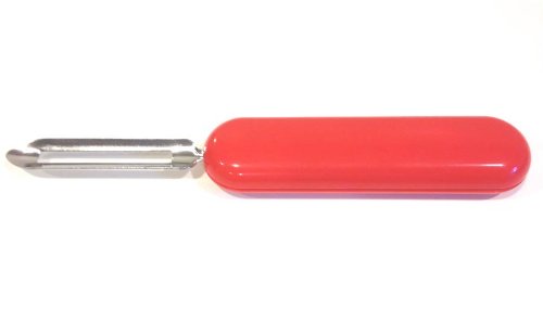 IKEA Stainless Steel Vegetable Peeler - 7 Inch Ergonomic Kitchen Peeler for Potatoes, Carrots & Fruits - Red Handle for Comfortable Grip - Perfect for Home Cooking & Meal Prep