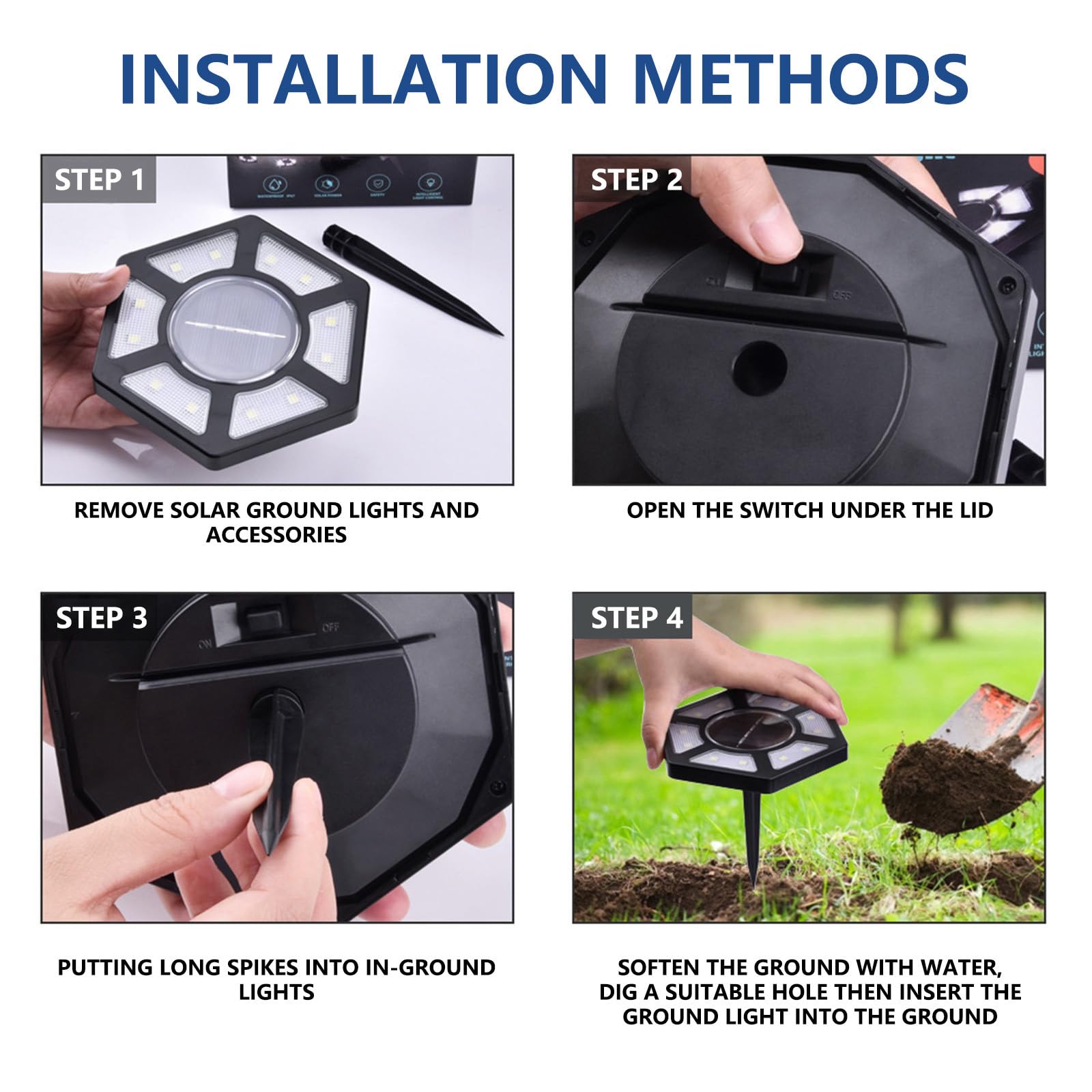 Solar Powered Outdoor Ground Lights - 12 Pack Automatic Motion Sensor LED Pathway Lights for Garden, Patio, Lawns & Walkways | Weatherproof Landscape Lighting for Driveways, Yards & Outdoor Decor