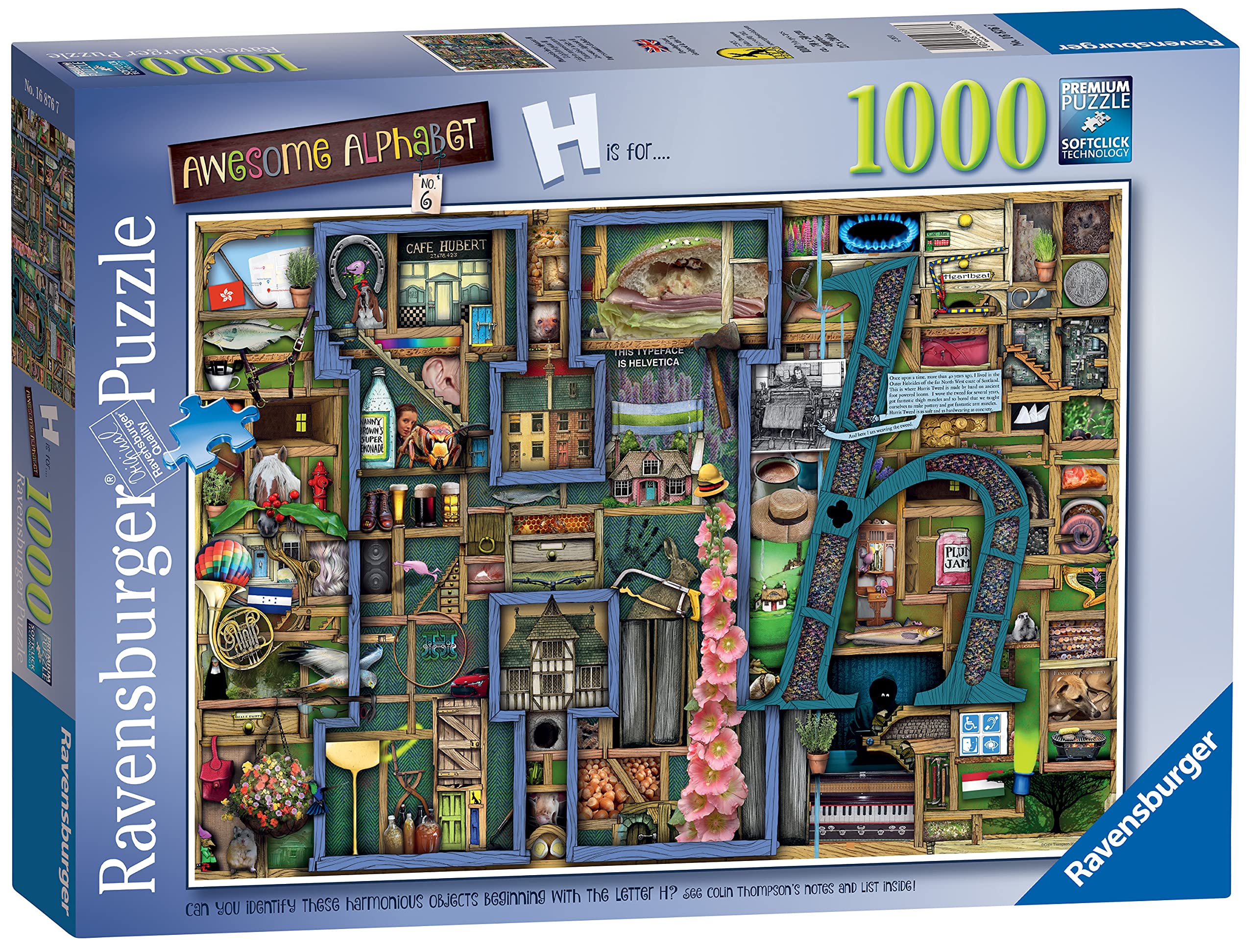 Ravensburger 1000-Piece Alphabet H Puzzle for Adults - Premium Jigsaw Puzzle with Glue for Framing, 70x50cm - Perfect for Home Decor, Gifts & Relaxation