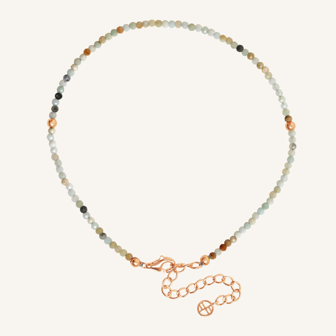 Amazonite Anklet Bracelet - Stone of Courage & Confidence - Perfect for Yoga, Meditation & Spiritual Healing Jewelry