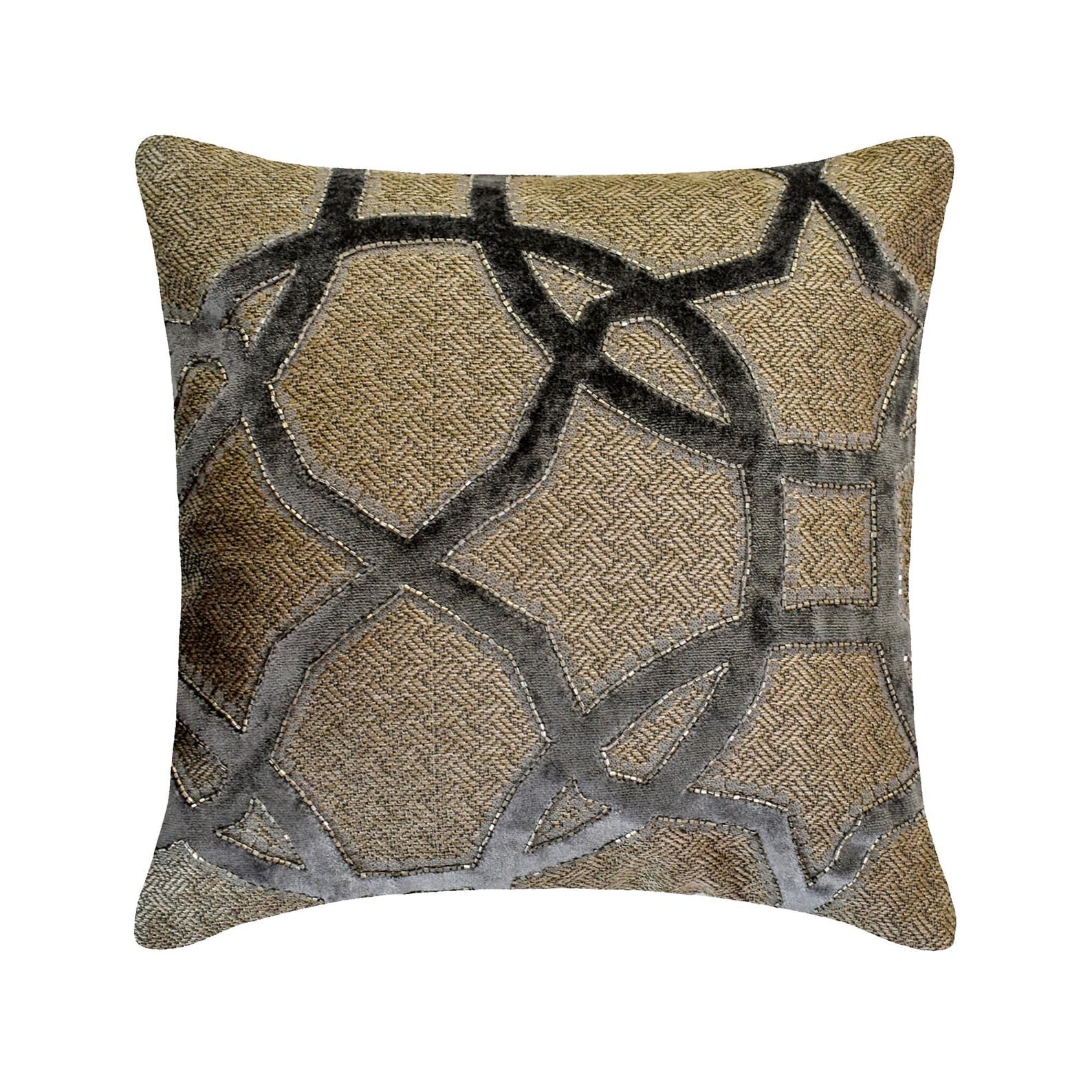 Luxury Gray Velvet Throw Pillow Cover - Soft Ashen Interlock Design for Sofa, Bed & Home Decor | Premium Cushion Case for Living Room, Bedroom & Dorm
