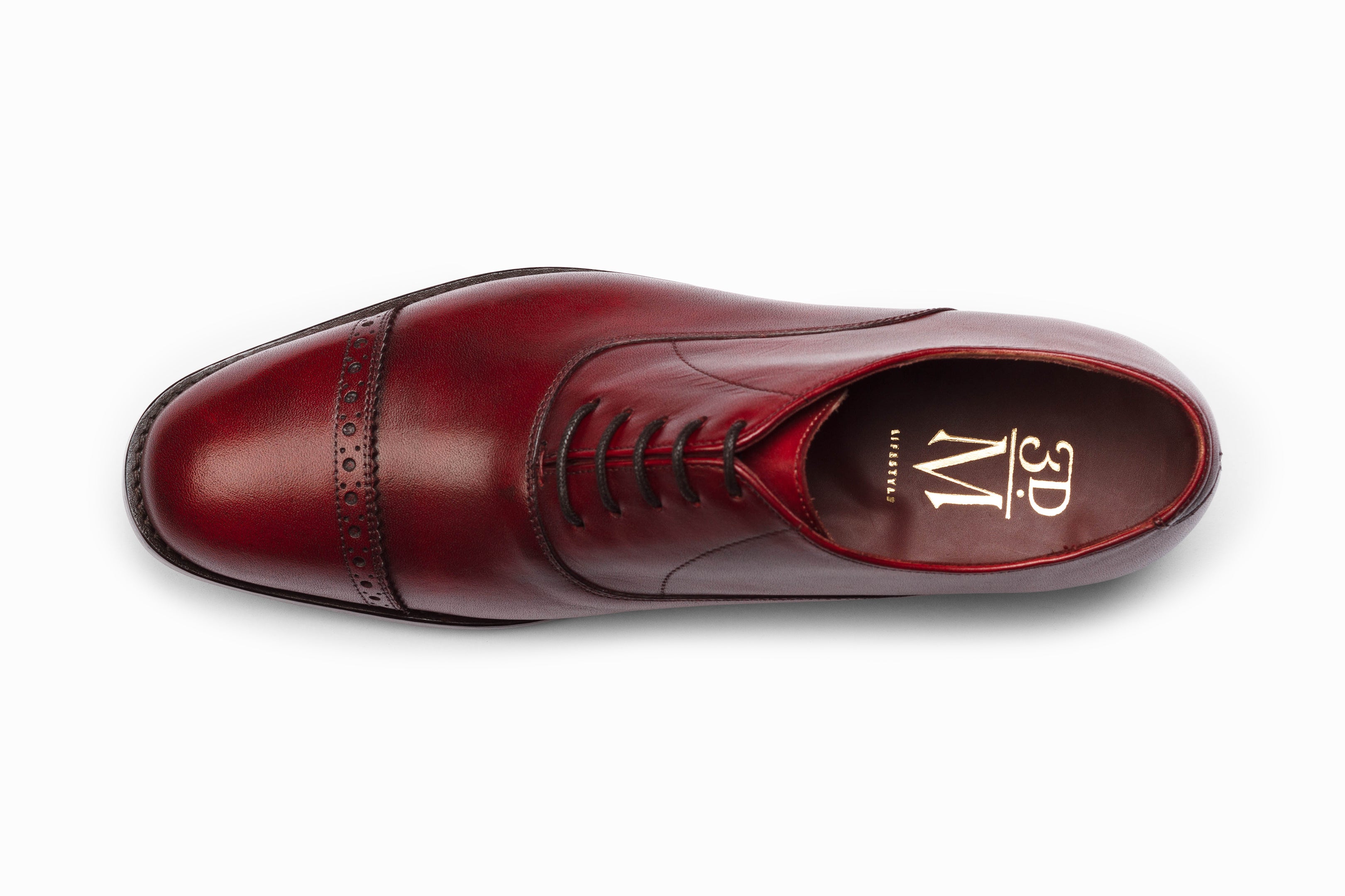 Premium Dark Oxblood Quarter Brogue Oxford Shoes for Men | Classic Dress Shoes for Business, Formal & Wedding Occasions