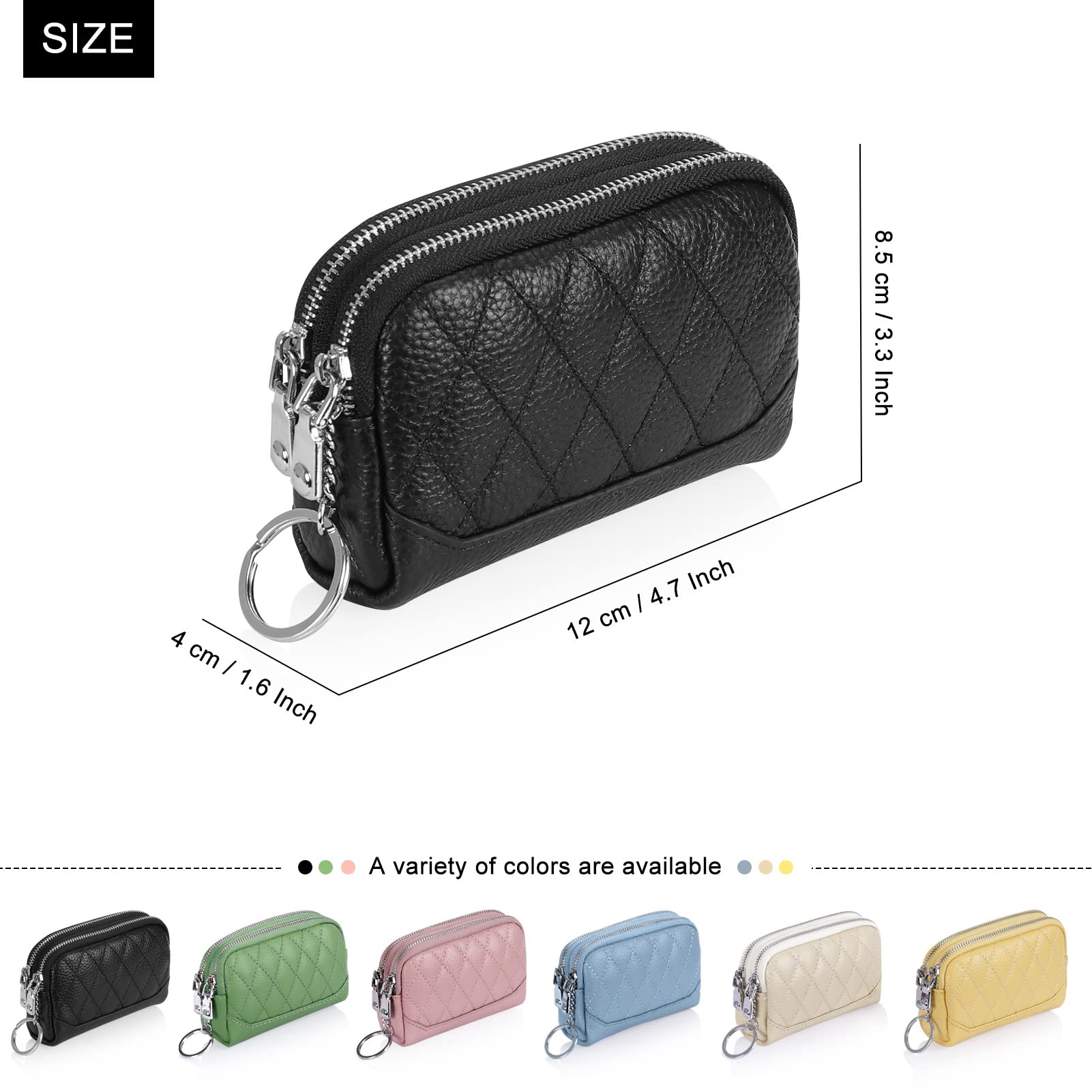 Genuine Leather Small Coin Purse Wallet for Women - Compact Change Holder with Keychain Ring - Perfect for Keys, Coins & Cards | Ideal for Everyday Use, Travel & Gifts
