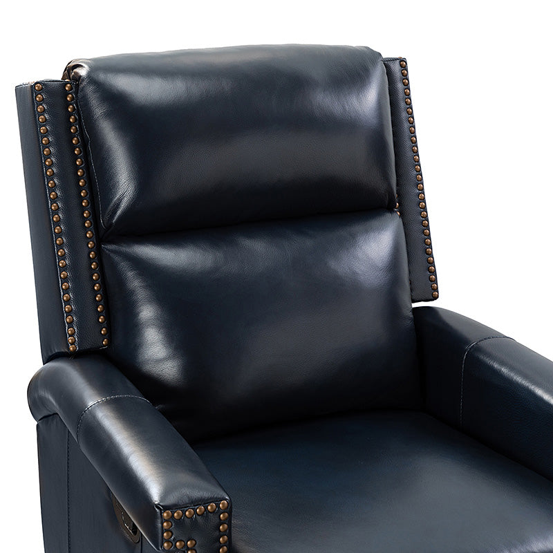 Canace Modern Genuine Leather Manual Glider Rocker Recliner Chair - Comfortable Swivel Lounge Chair for Living Room, Nursery, and Office Relaxation
