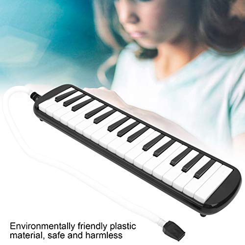 32-Key Melodica Instrument - Portable Keyboard Piano with Mouthpiece, Tube & Carrying Bag - Perfect for Kids, Beginners & Adults - Great Musical Gift (Black) - Ideal for Home Practice, School Music Class & Travel Performances