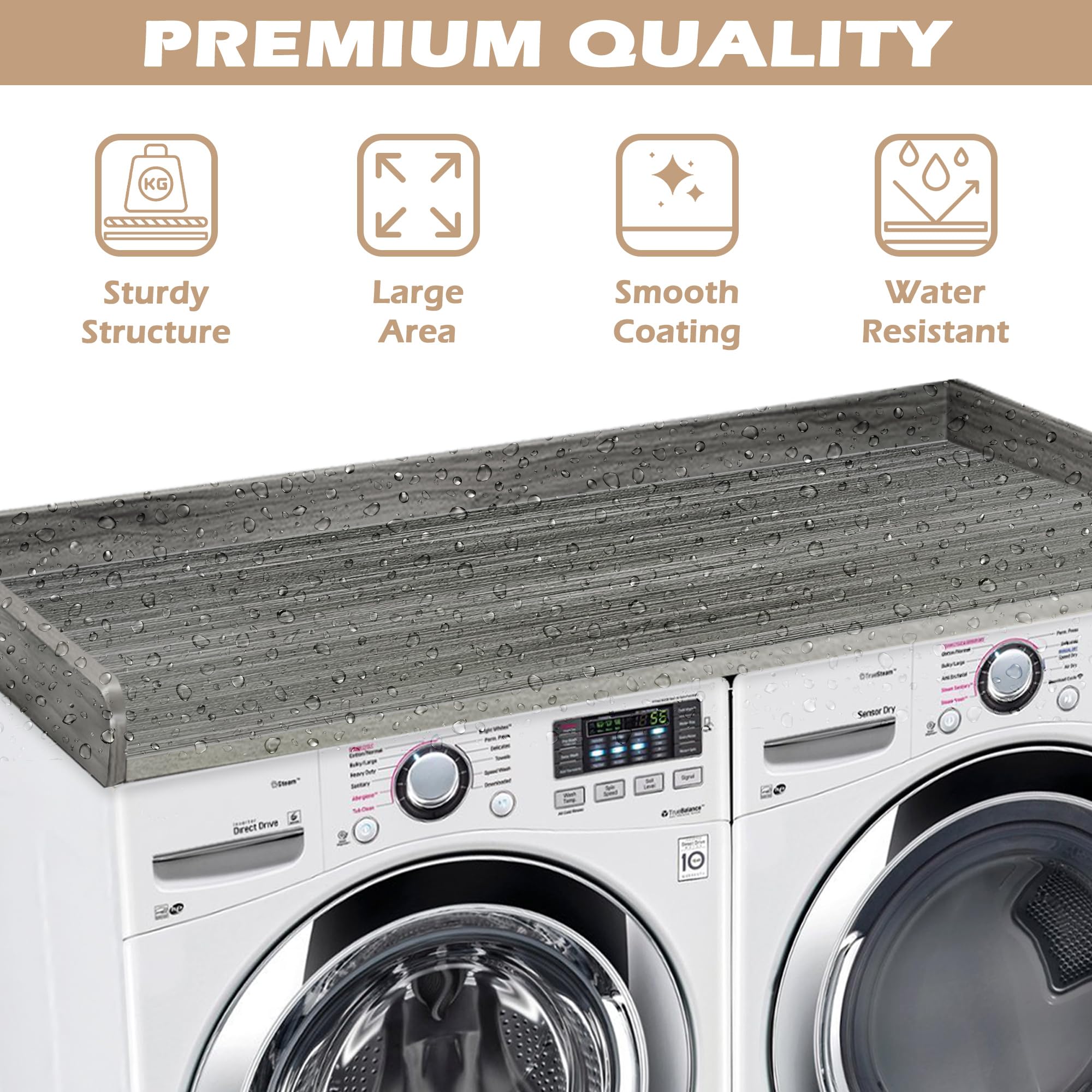 Royxen Solid Wood Washer Dryer Countertop with Polyester Coating - 27.5