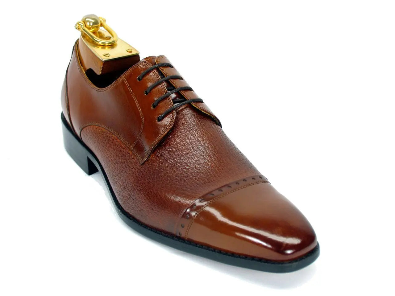 Premium Textured Leather Blucher Shoes for Men - Comfortable & Stylish Casual Dress Shoes for Work, Office, and Everyday Wear