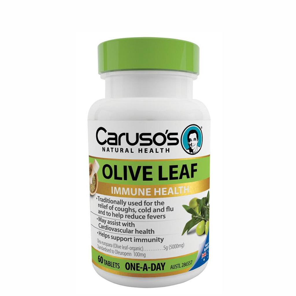 Caruso's Olive Leaf Extract Supplement - 60 Capsules for Daily Immune Support & Antioxidant Benefits | Supports Heart Health & Natural Detox | Perfect for Wellness Routines & Healthy Lifestyle
