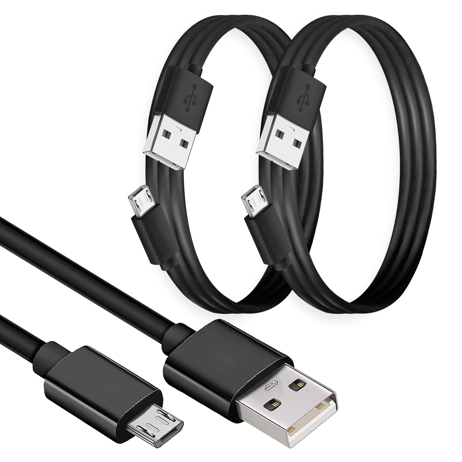 2-Pack Micro USB Cable - Fast Charging & Data Sync for Kindle Fire HD 6/7/8/10 (1st-8th Gen), Paperwhite, Bluetooth Speakers, Headphones - Durable 6ft Cord for Home, Office & Travel