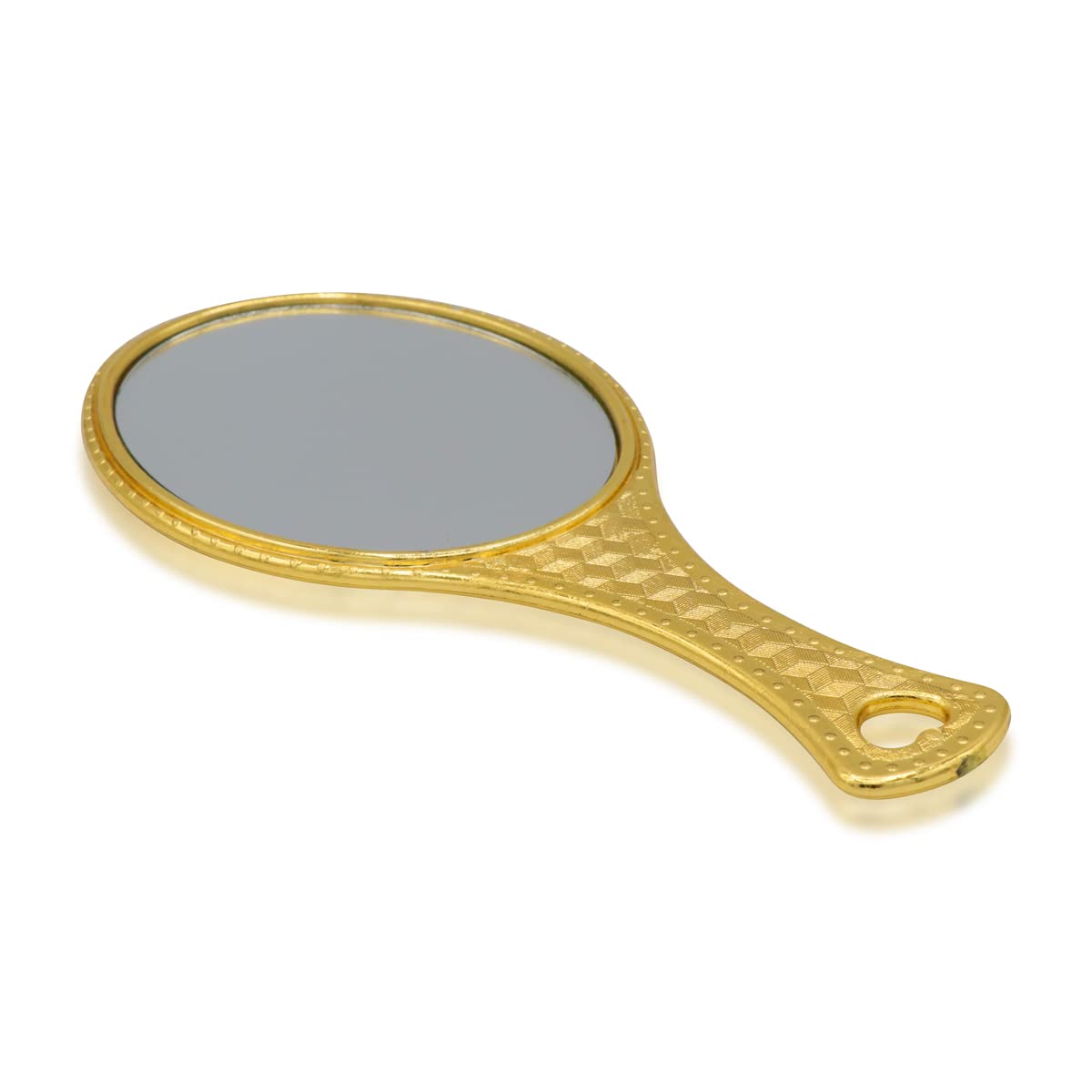 Victor Enterprises Small Oval Gold Plastic Handheld Mirror - 3 Inch Beauty Makeup Mirror for Bathroom, Dressing Table, Shaving & Travel | Portable Cosmetic Mirror for Home, Hotel & On-the-Go Use