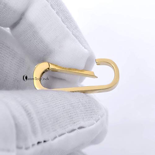 14K Solid Gold Enhancer Charms Holder - Connector Pendant Lock for Necklaces & Bracelets - Premium Jewelry Link Lock for DIY Jewelry Making & Gift Giving