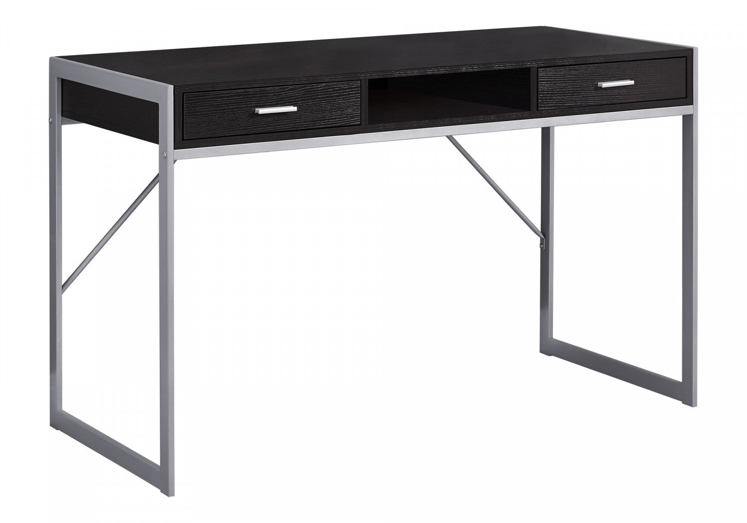 Zale Desk - Modern Brown Wooden Writing Desk for Home Office | Study, Work, and Remote Learning Workspace Solution