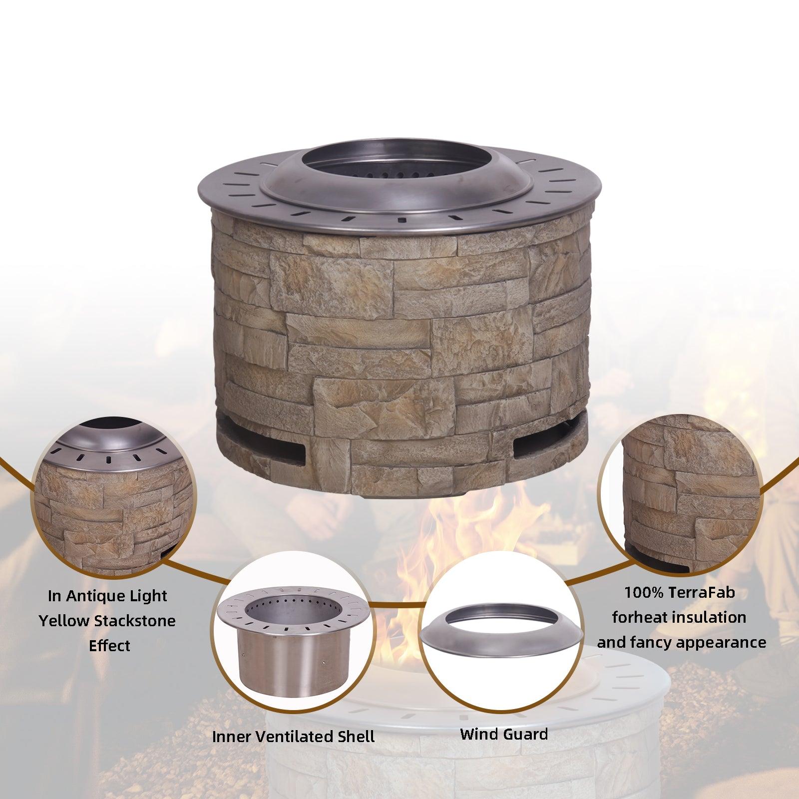 Eco-Friendly Smokeless Fire Pit for Outdoor Use - Burns Wood Pellets, Twigs & Wood - Perfect for Backyard, Garden, Patio & Camping Gatherings